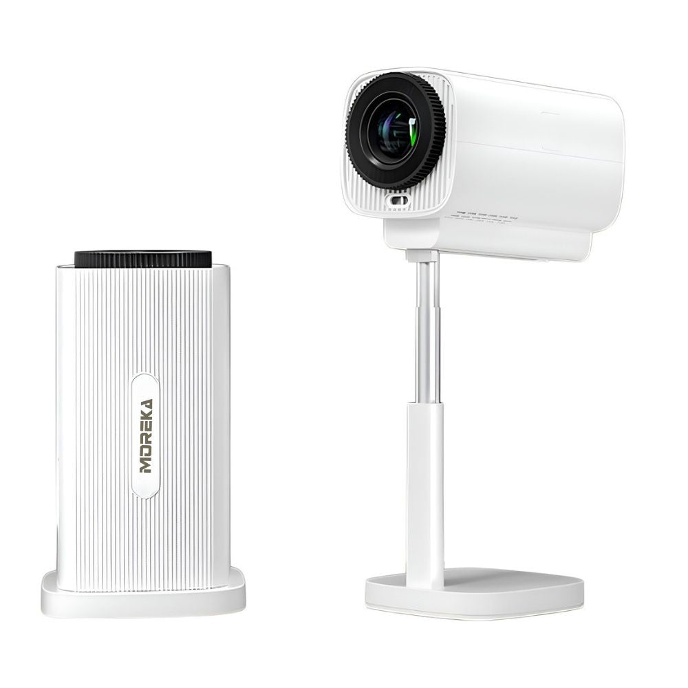 Proyector Inteligente Portátil Moreka MOP-05 FULL 4K HDR Android 11 5G Wifi con bluetooth con altura Ajustable