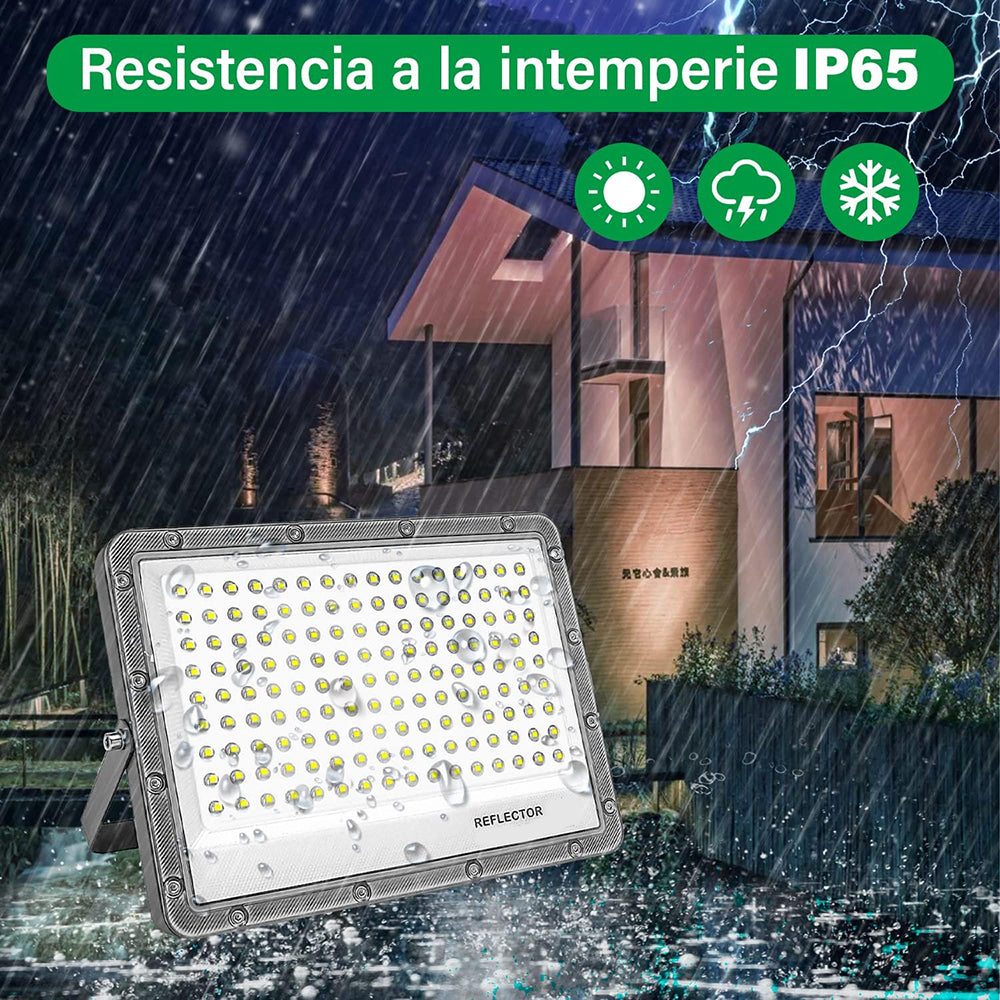 Reflector Solar 100W 6500mAh con Panel solares para intemperie IP67 MOR-100G
