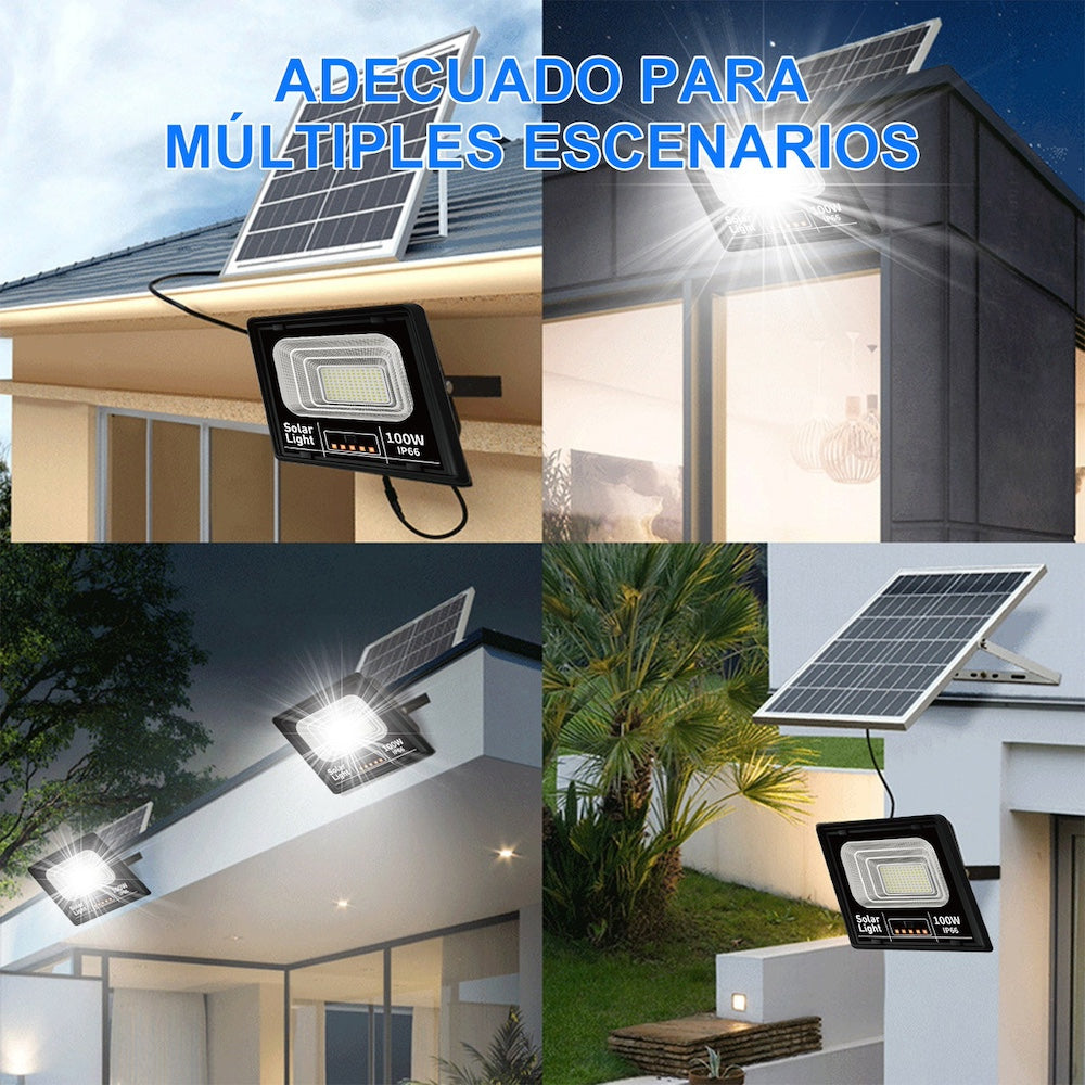 Reflector Solar 100W 6500mAh con Panel solares para intemperie IP67 MOR-100H