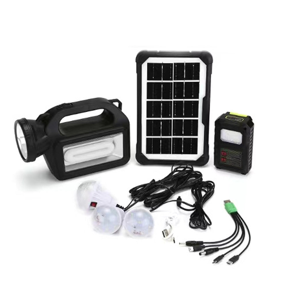 Mini Sistema Solar 3 Focos Linterna Power Bank 4500 30W mAh MOR-C8