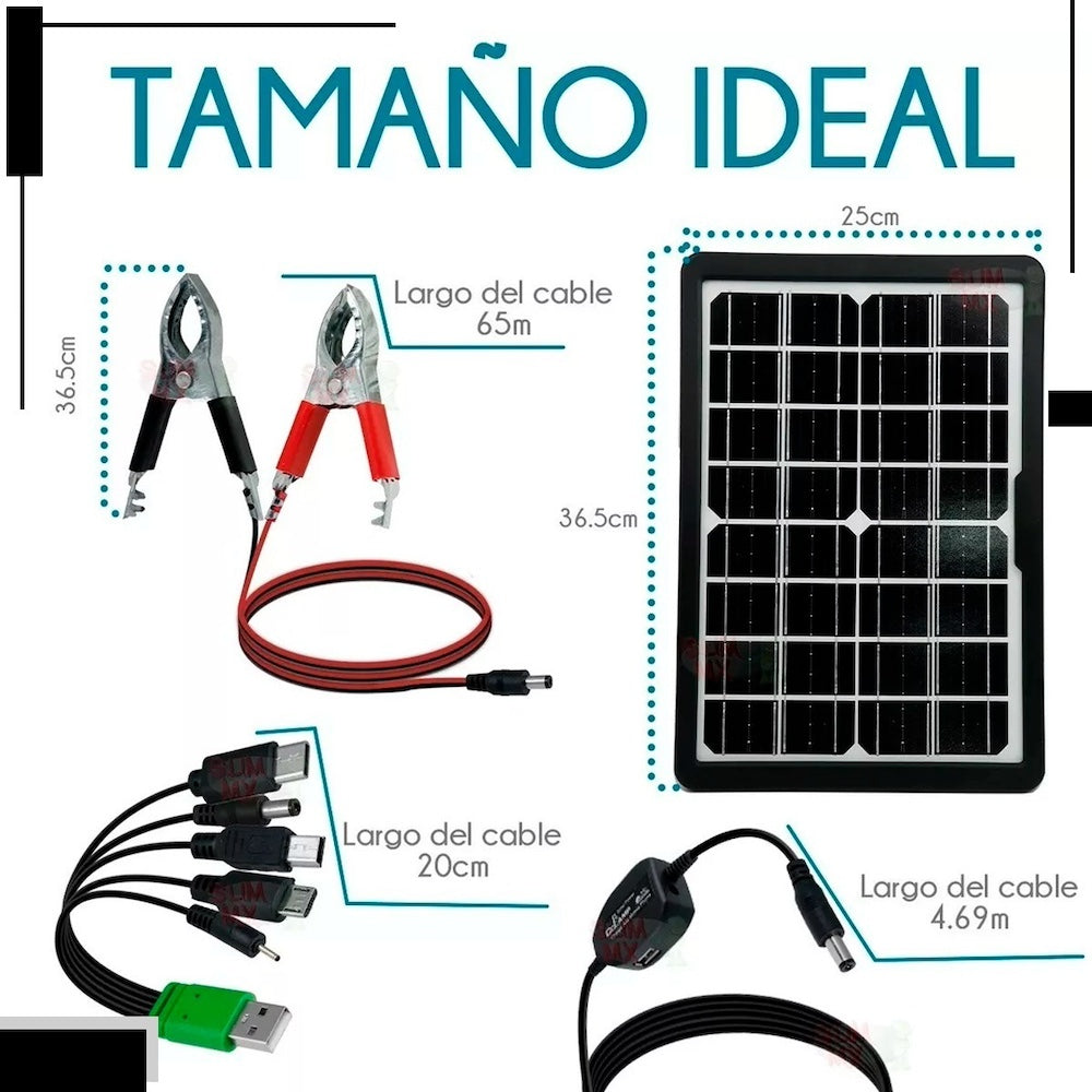 Panel Solar y bateria Moreka MOR-120S 20W 3000 mAh Para Exteriores