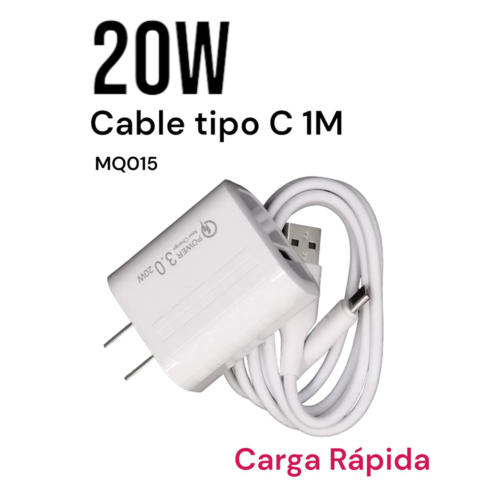 Cargador MOREKA MQ015 20W, 3.1A Incluye Cable tipo C - USB