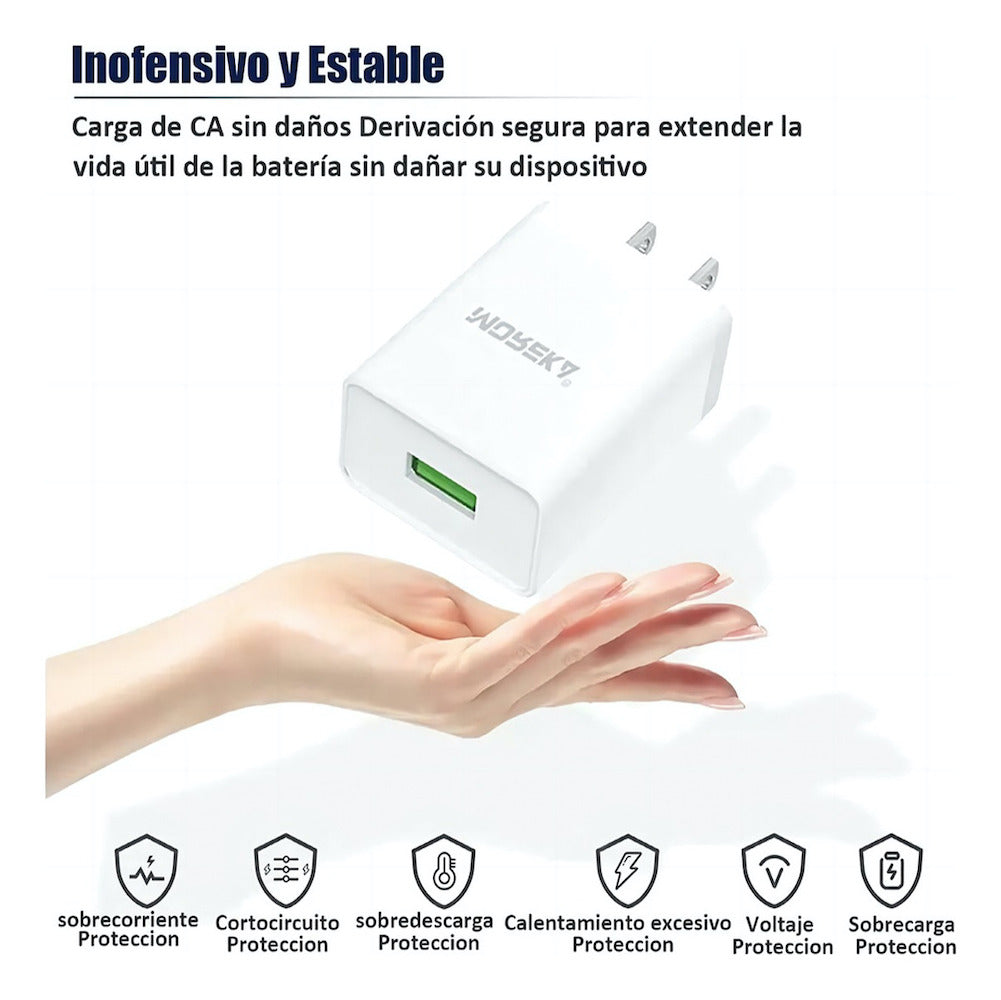 Cargador 2.1A Moreka MR2885 Ligthning 2.1A Cable tipo IP 1M