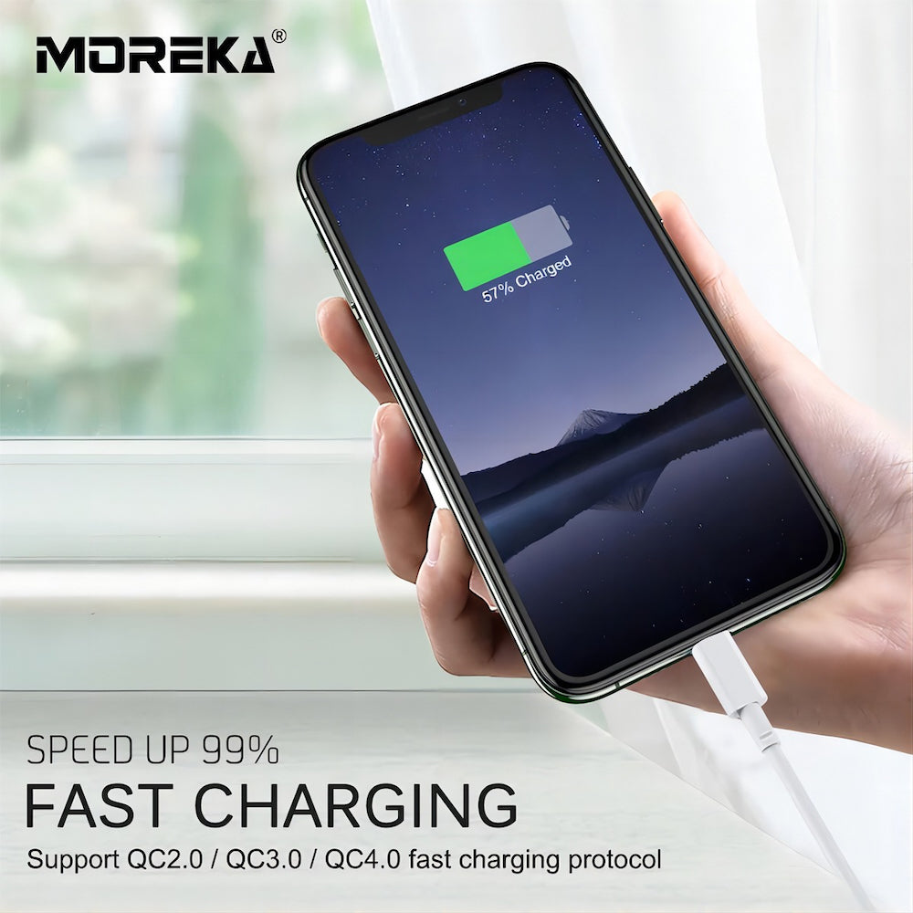 Cargador 2.1A Moreka MR2885 Ligthning 2.1A Cable tipo IP 1M