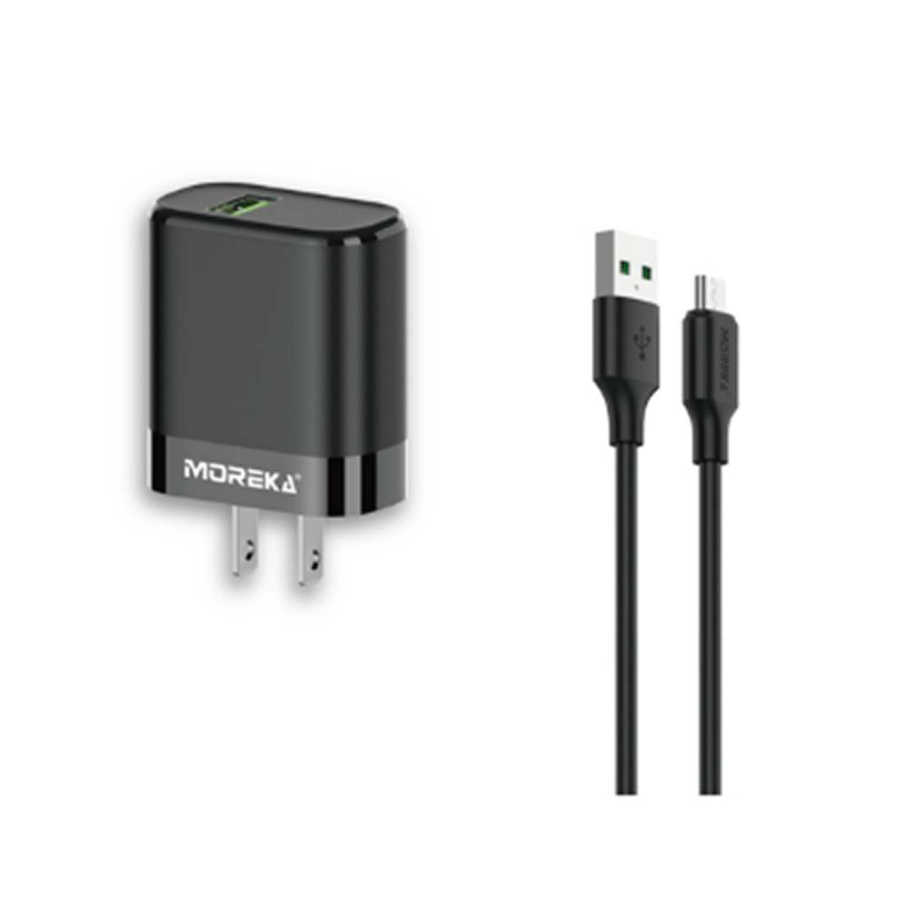 Cargador Moreka MR2886 2.4A Puerto USB incluye Cable Micro USB 1M