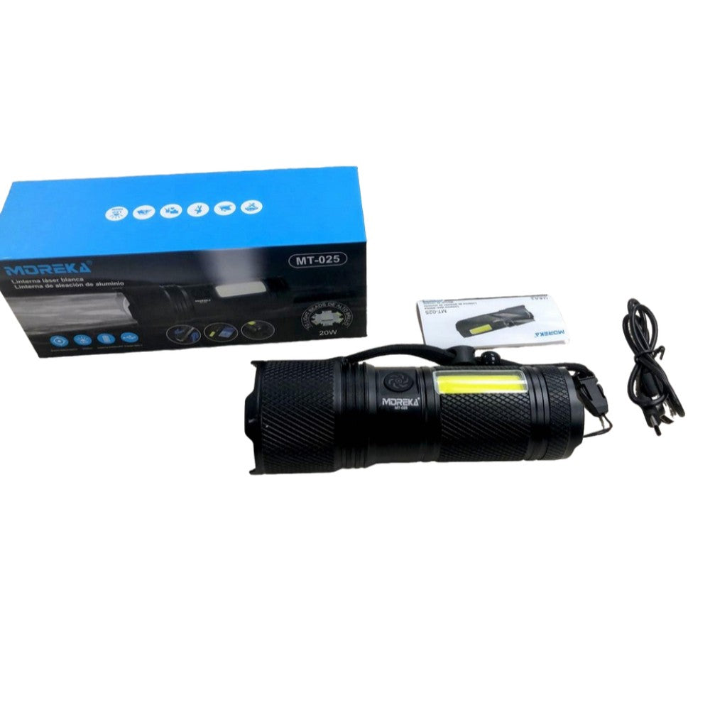 Linterna tactica metalica recargable 2400mAh TG+COB 3000 metros de distancia MT-025