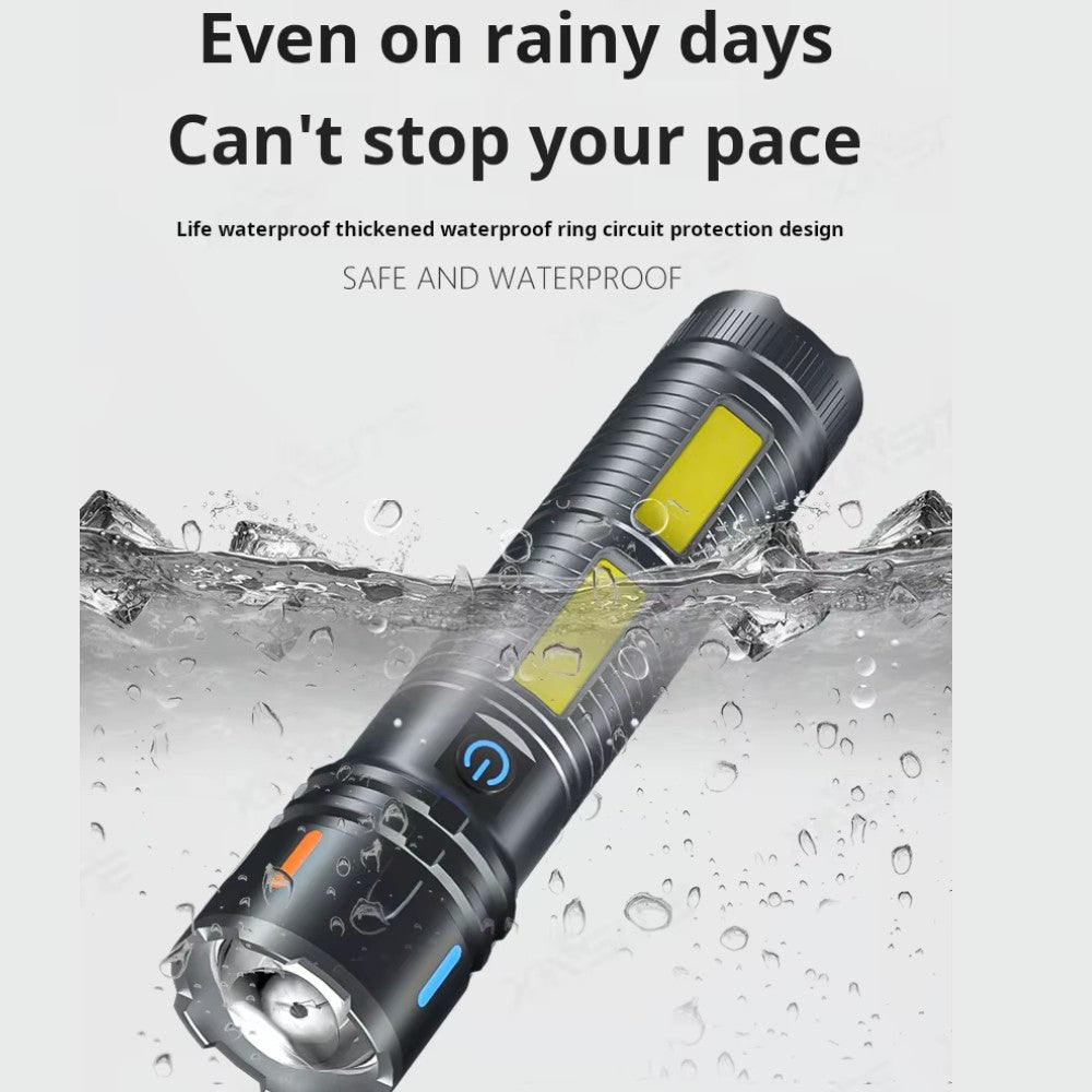 Linterna tactica metalica recargable 3600mAh TG+COB 3000 metros de distancia MT-023