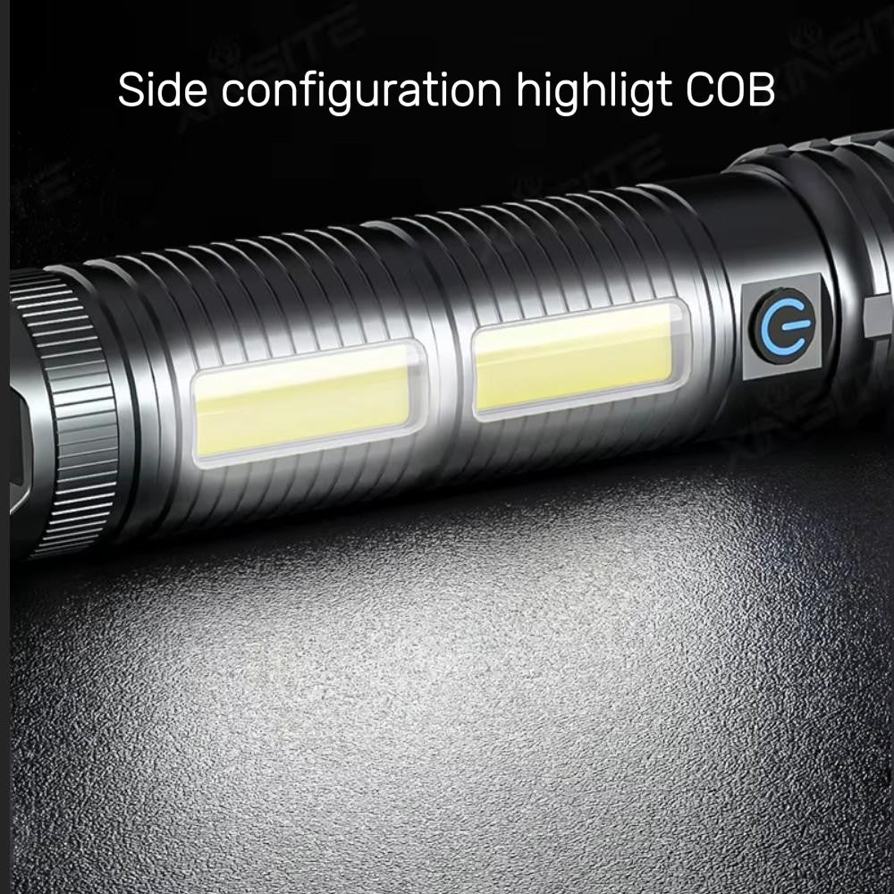 Linterna tactica metalica recargable 3600mAh TG+COB 3000 metros de distancia MT-023