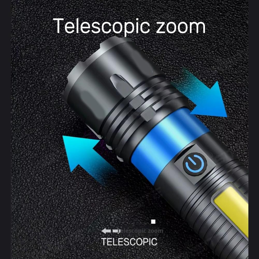 Linterna tactica metalica recargable 3600mAh TG+COB 3000 metros de distancia MT-023