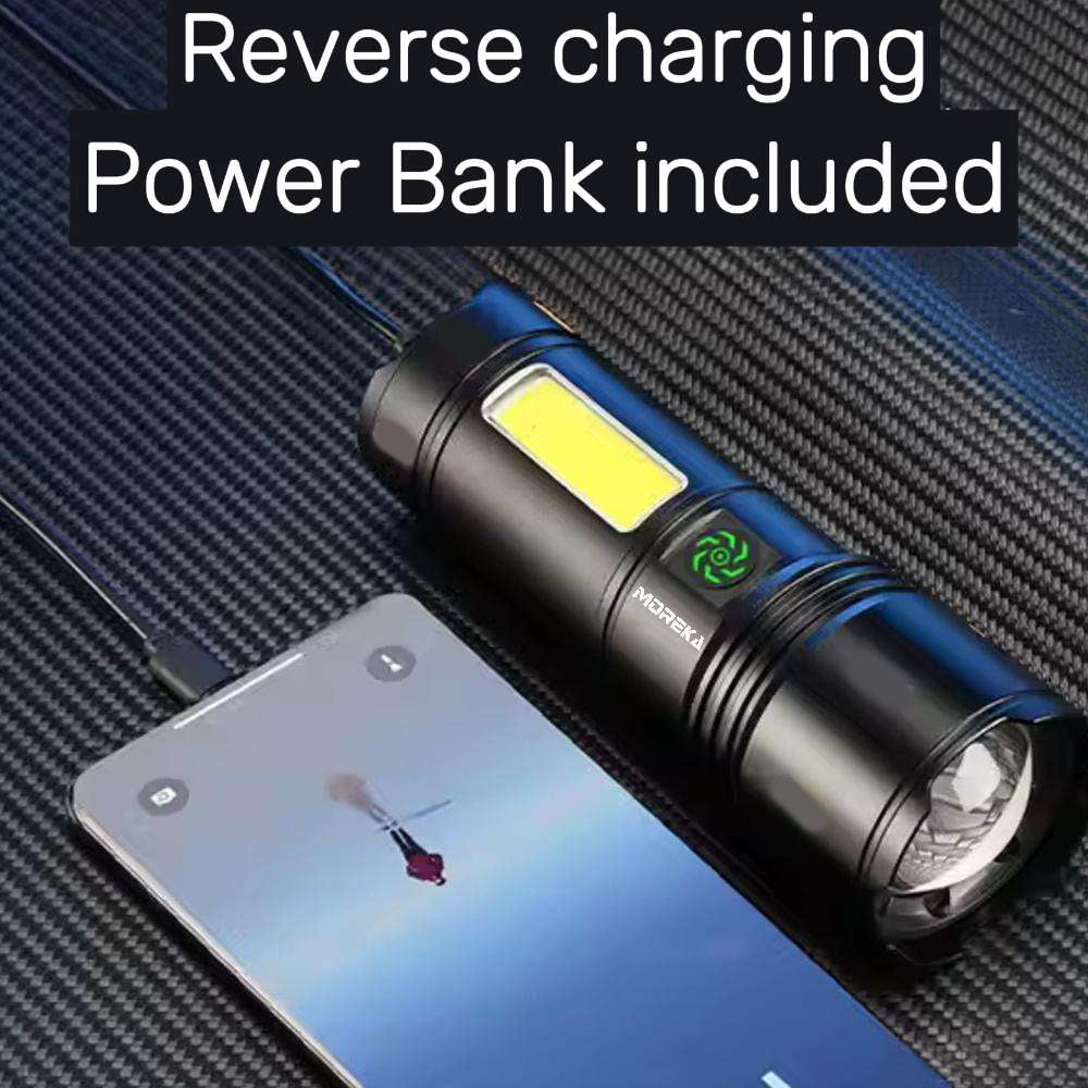 Linterna tactica metalica recargable 2400mAh TG+COB 3000 metros de distancia MT-025