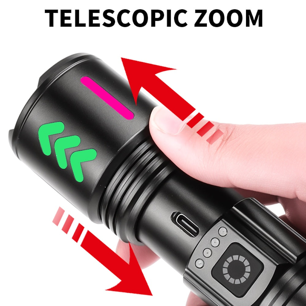 Lampara Táctica Recargable Usb Laser 20W 8800mAh / 4.2V  Moreka MT-032