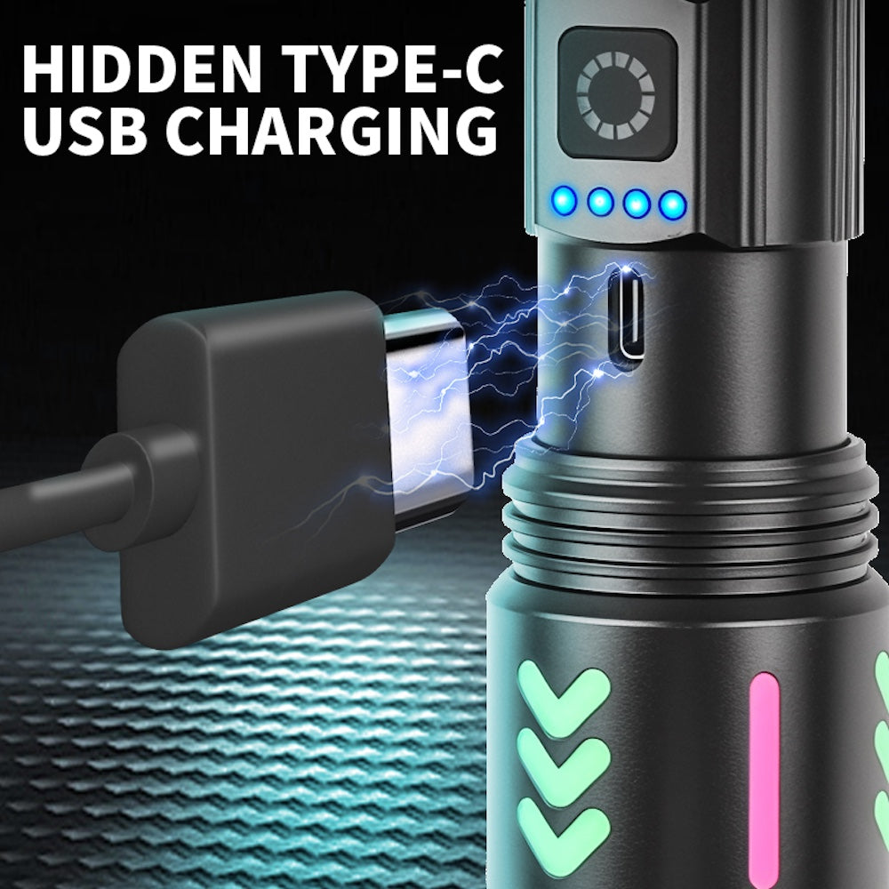 Lampara Táctica Recargable Usb Laser 20W 8800mAh / 4.2V  Moreka MT-032