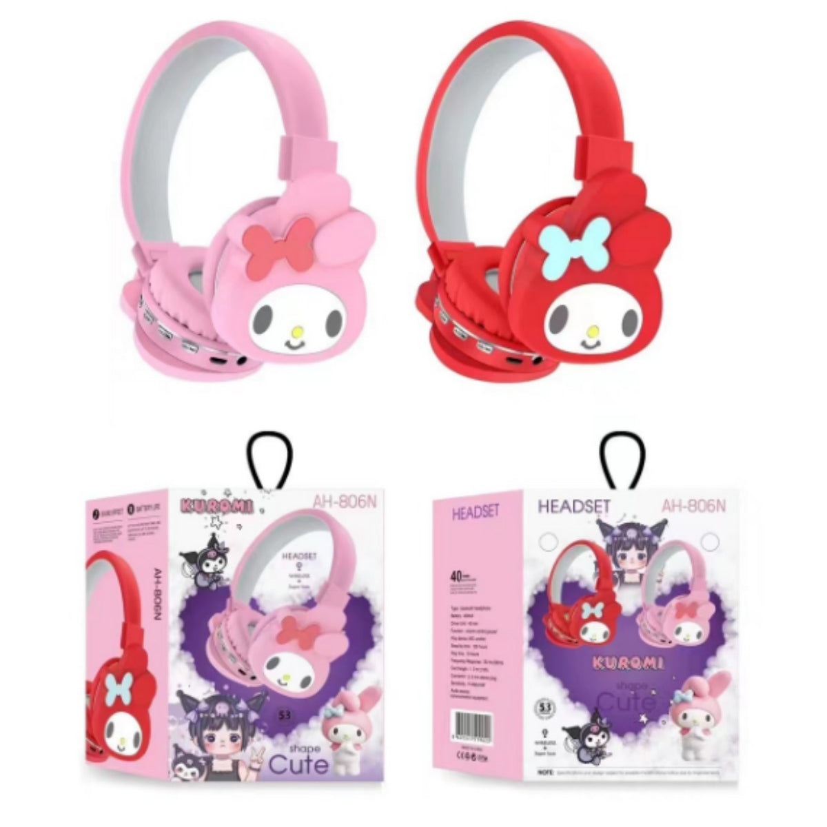 Audífonos Diadema Bluetooth My Melody Sanrio Inalámbrico Plegable
