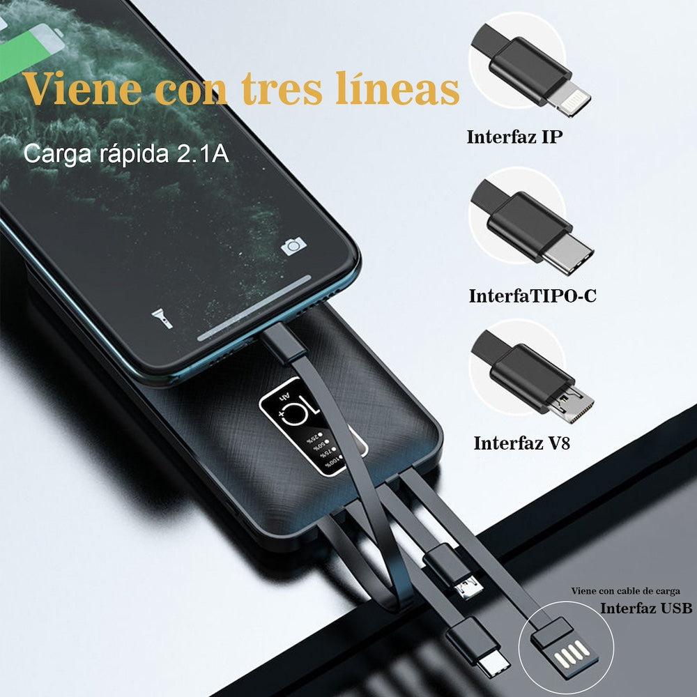 Power Bank Nebro WB-214 20000mAh 2.1A 5V incluye cables IP C V8