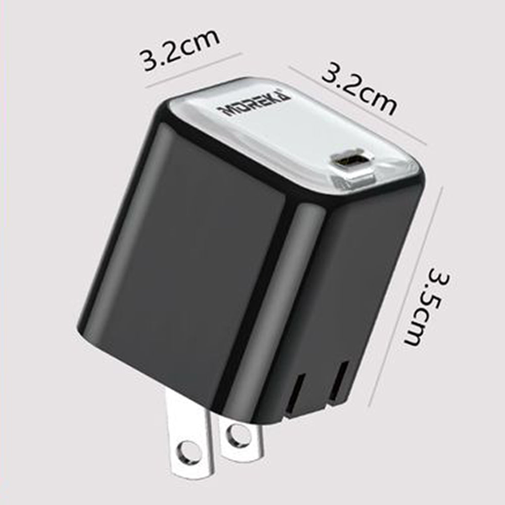 Cargador 20W 5V- 3A puerto C Clavija plegable cable C-C Moreka P-213