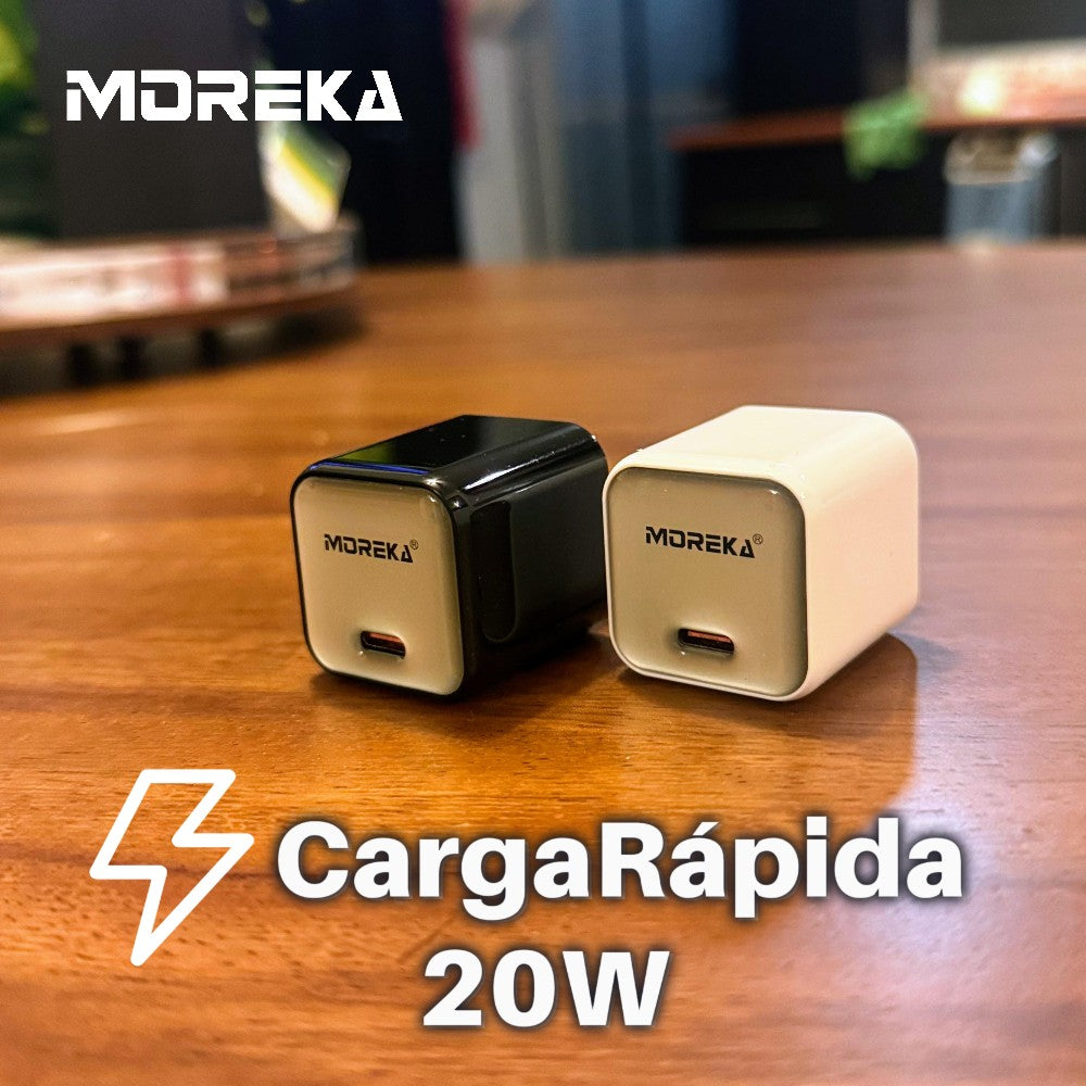 Cubo carga rápida 20W 5V- 3A puerto C Moreka P-214
