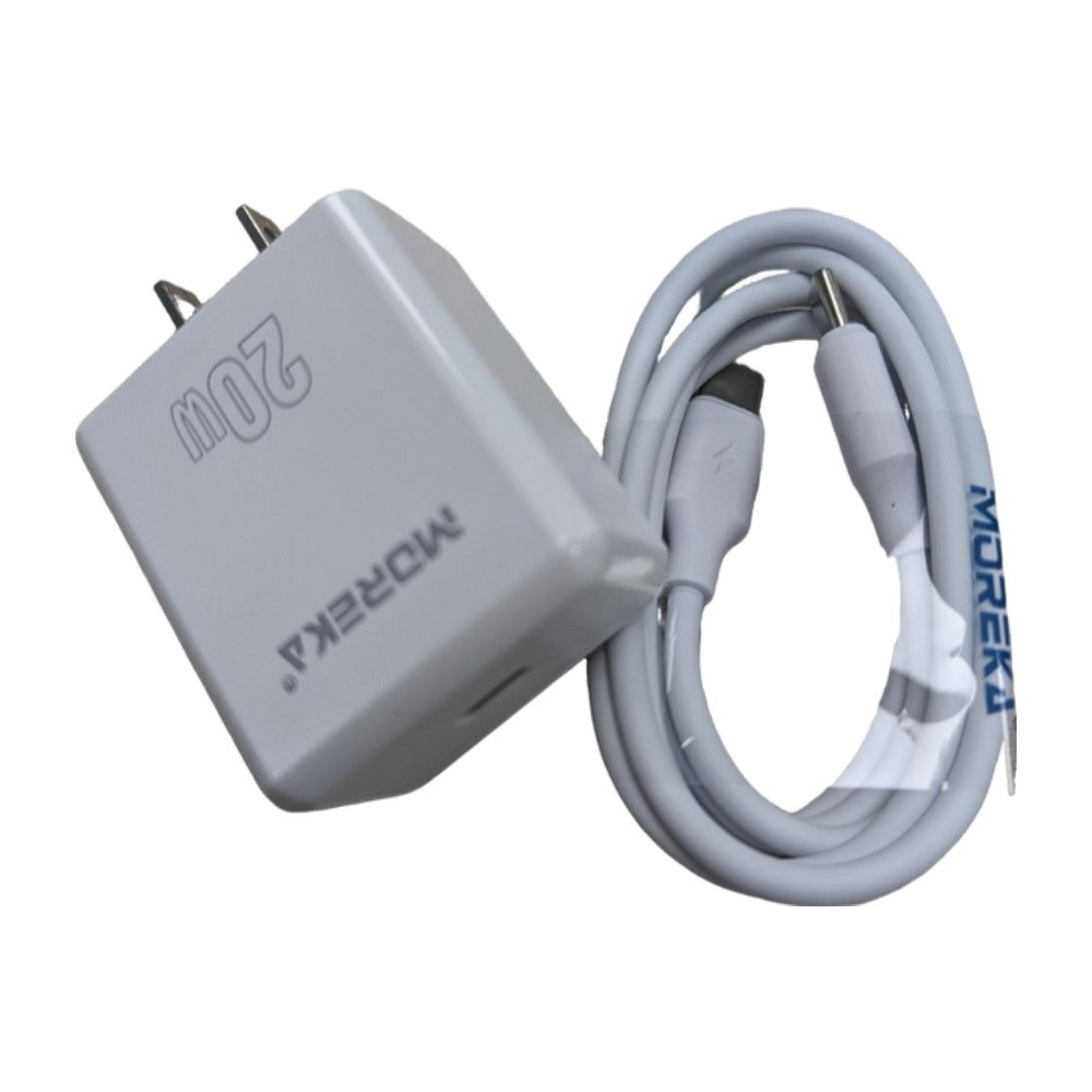 Cargador 20W Moreka P206 puerto C incluye cable tipo C 1M