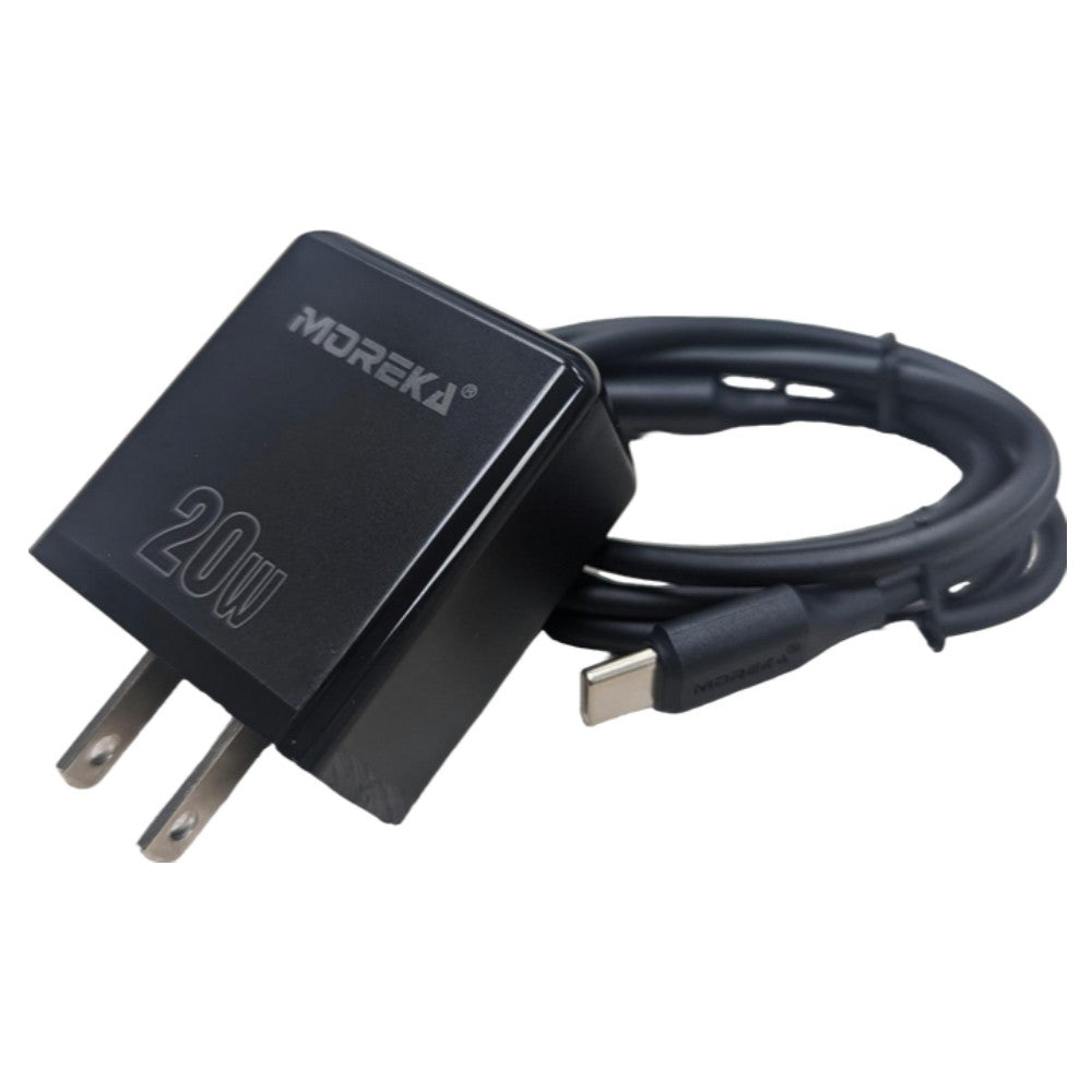 Cargador 20W Moreka P206 puerto C incluye cable tipo C 1M