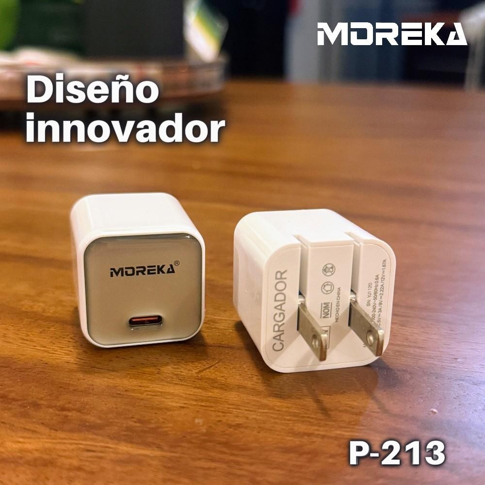 Cargador 20W 5V- 3A puerto C Clavija plegable cable C-C Moreka P-213
