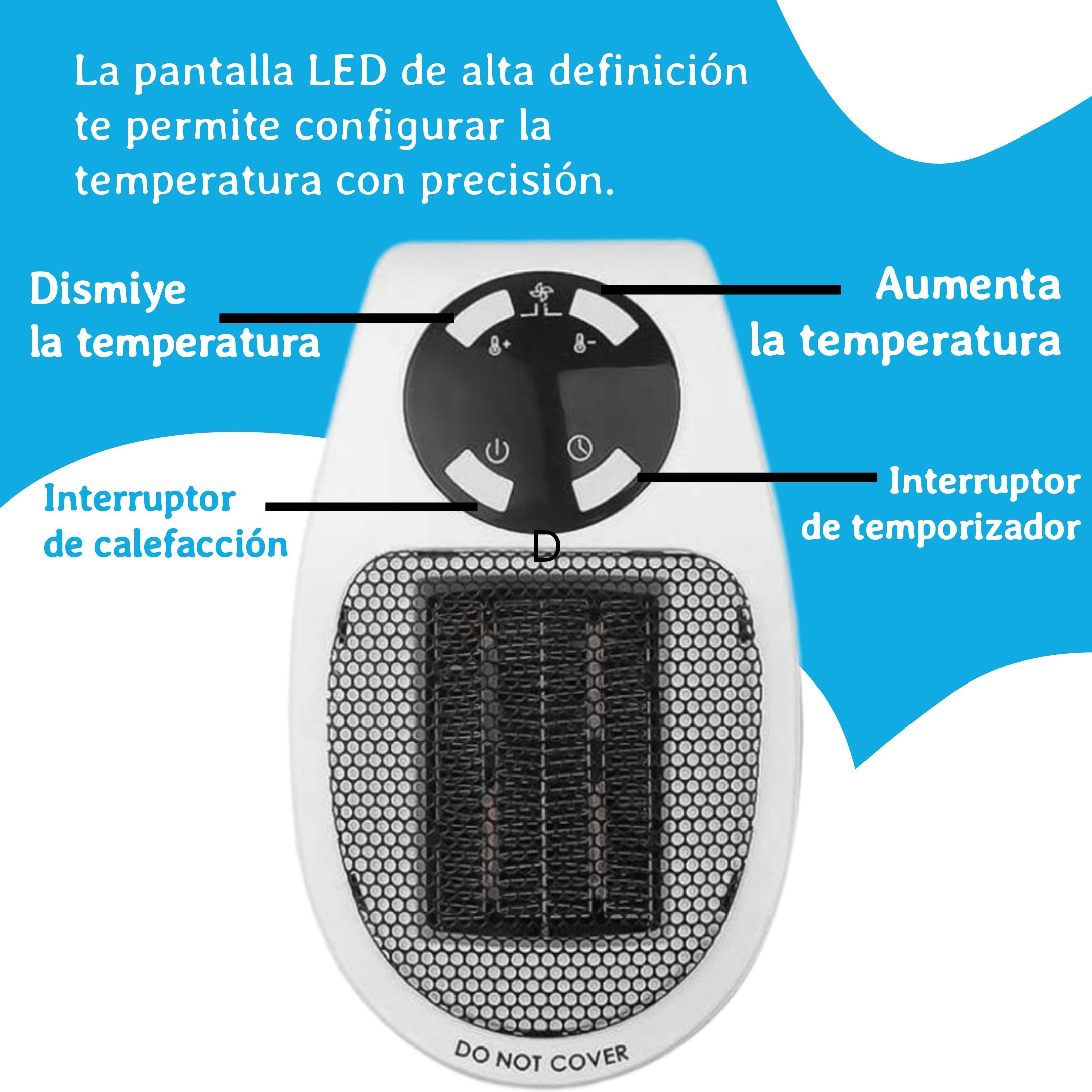 Calentador eléctrico portátil de 500 W de Pared RJG-023