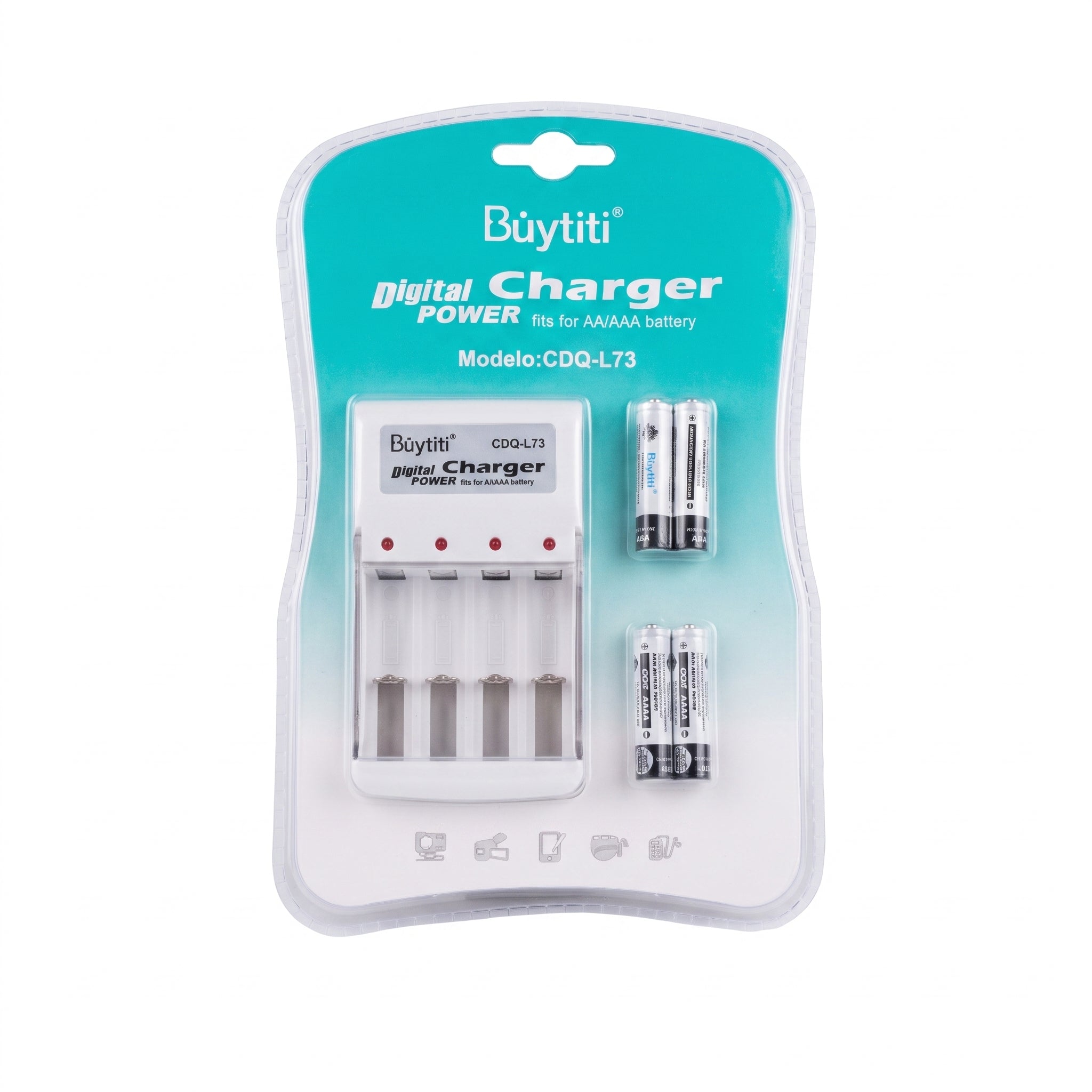 Cargador de Baterias AA/AAA BuyTiti CDQ-L73 con Indicador LED