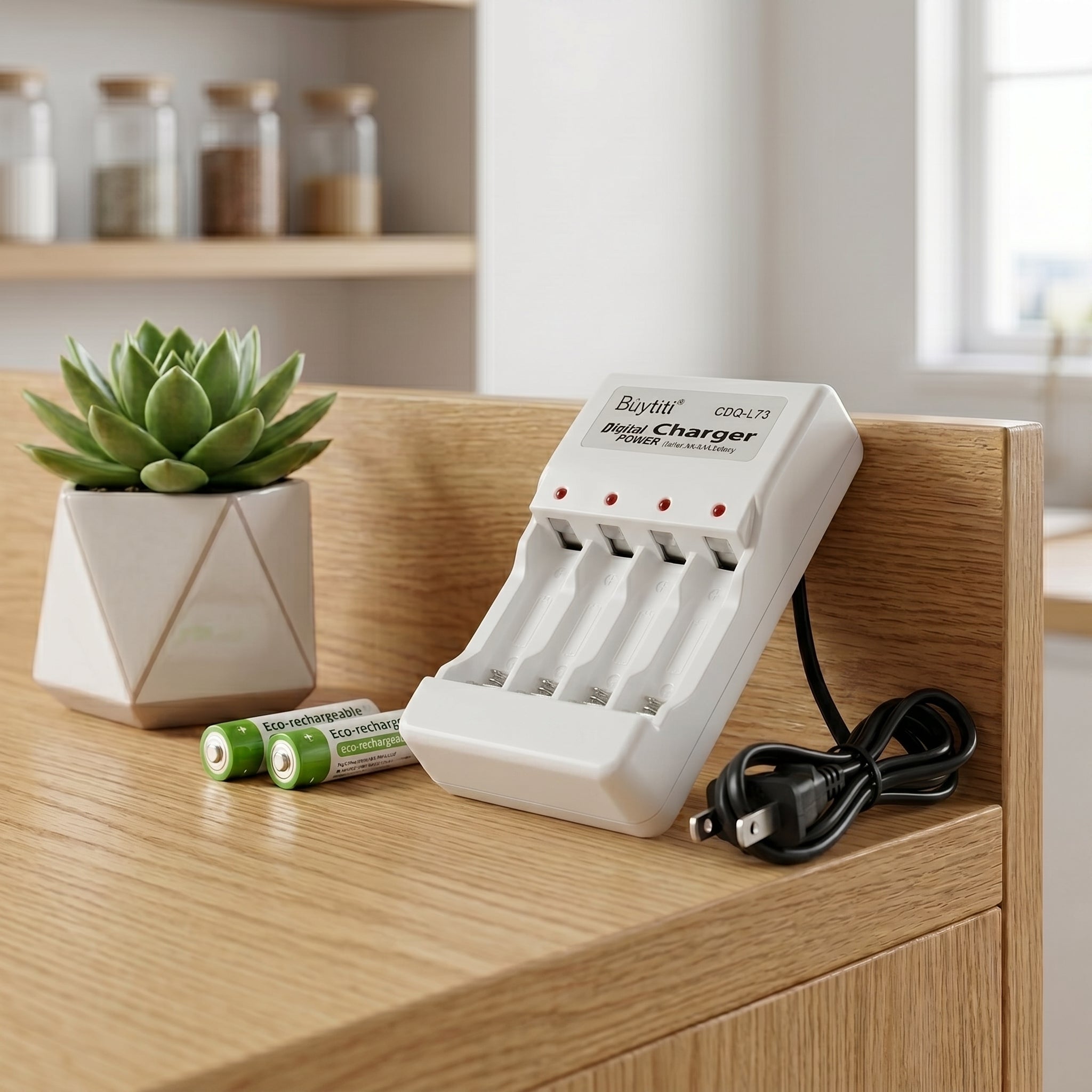 Cargador de Baterias AA/AAA BuyTiti CDQ-L73 con Indicador LED