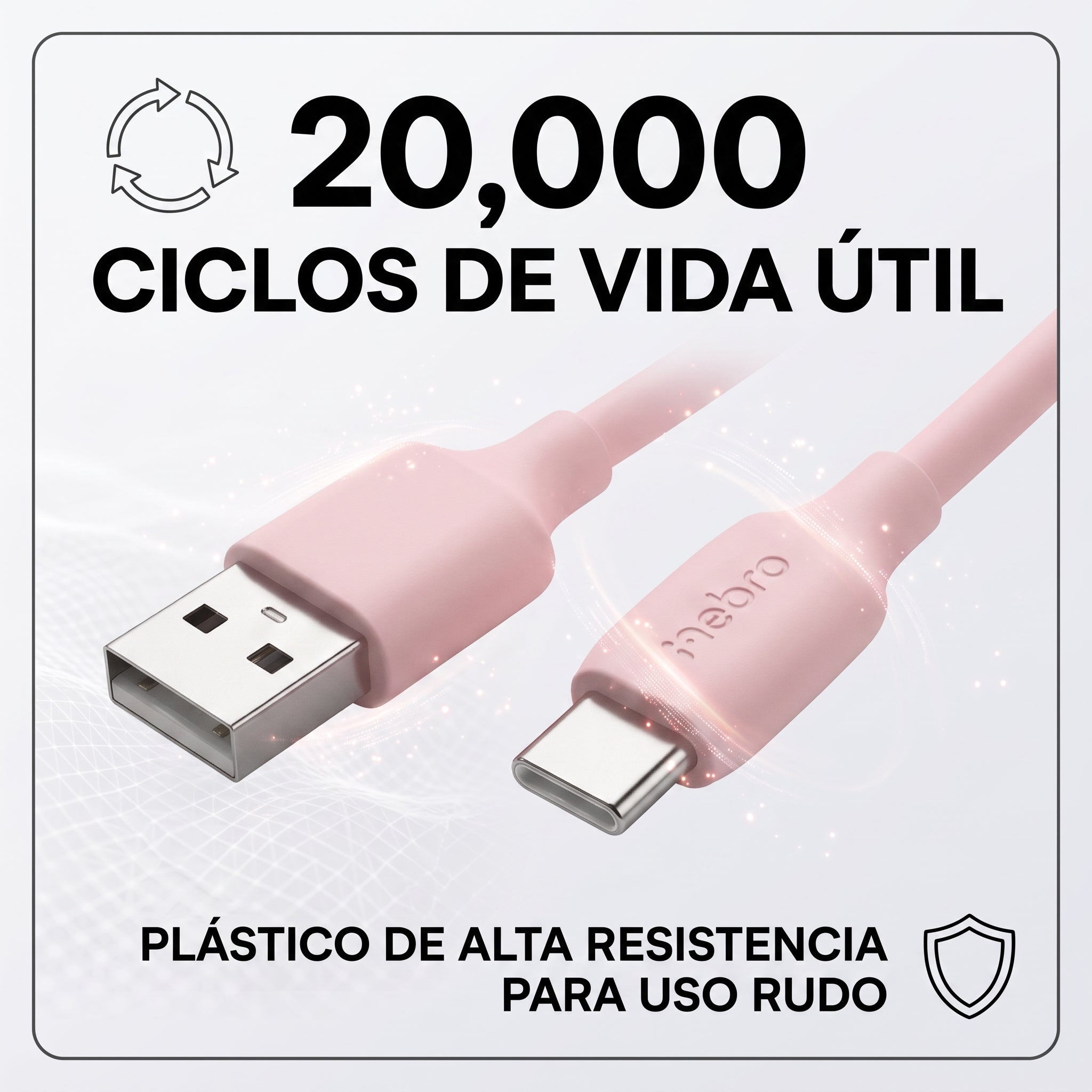 Cable de Carga Rápida USB 2.0 3A Nebro WD-010T - 1 Metro
