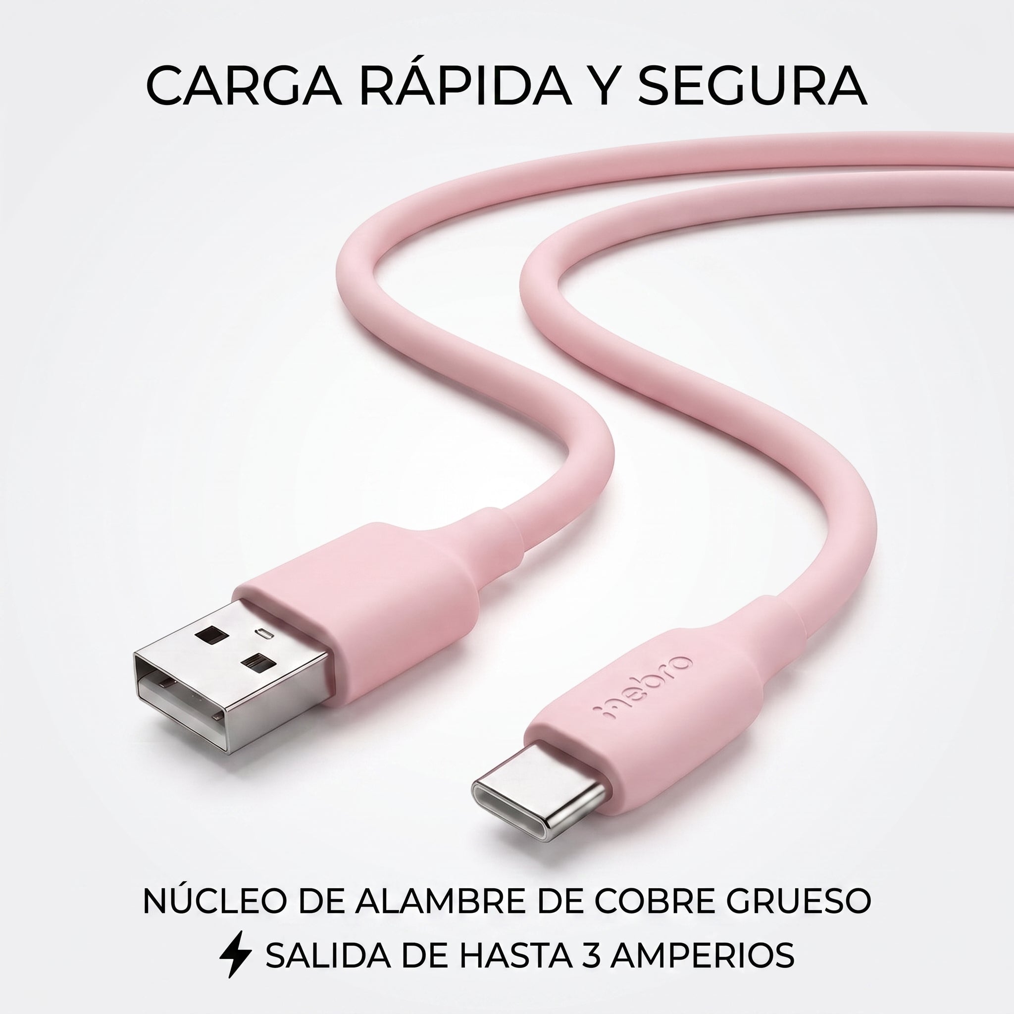Cable de Carga Rápida USB 2.0 3A Nebro WD-010T - 1 Metro