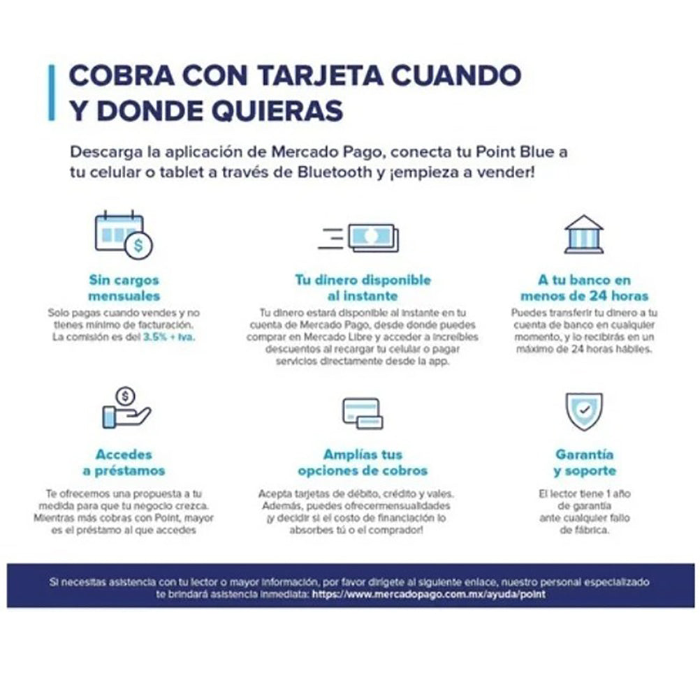 Point Blue Lector De Tarjetas Bluetooth Qr Gratis