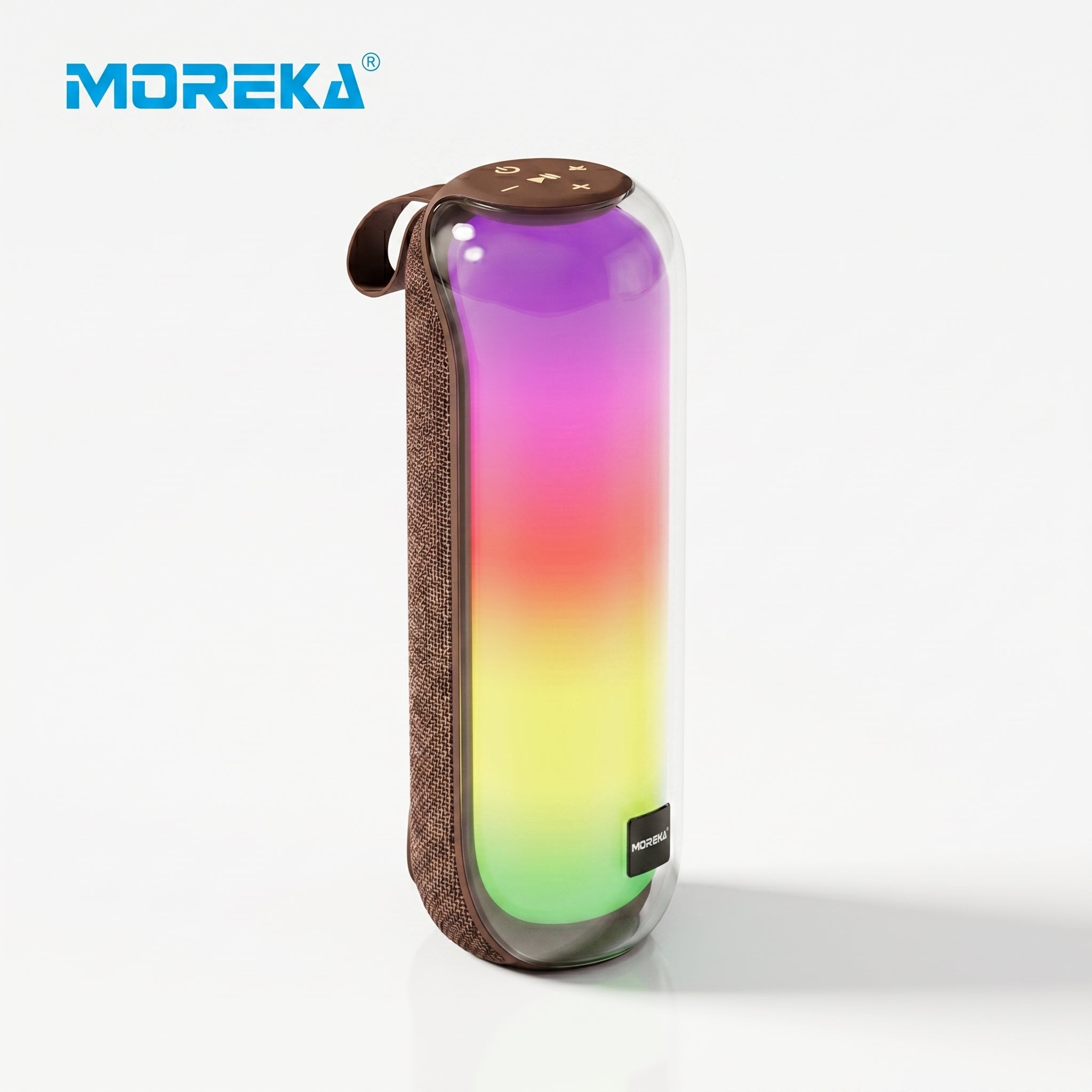 Bocina Moreka 408 14W (2 x 7W) 3000mAh Batería Bluetooth V5.3 IPX5 Resistente al Agua Luz RGB Micrófono Incorporado Radio FM