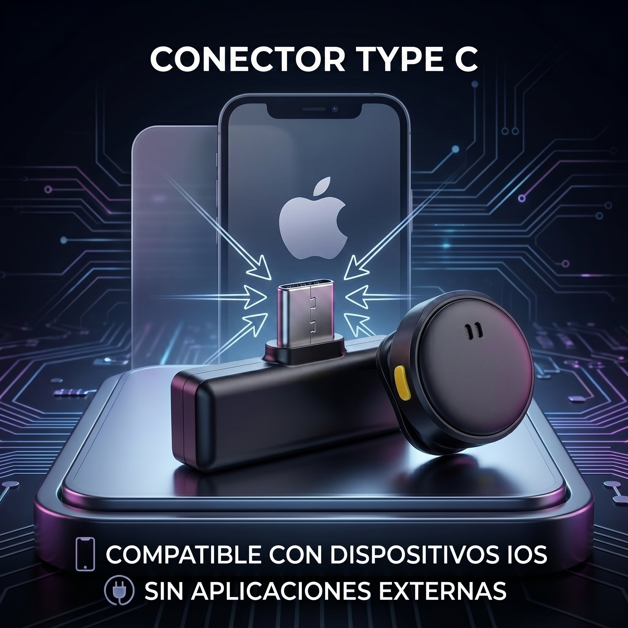 Micrófonos Inalámbricos YISEN Q8-Lightning 2.4G con Alcance de 20 Metros Plug and Play