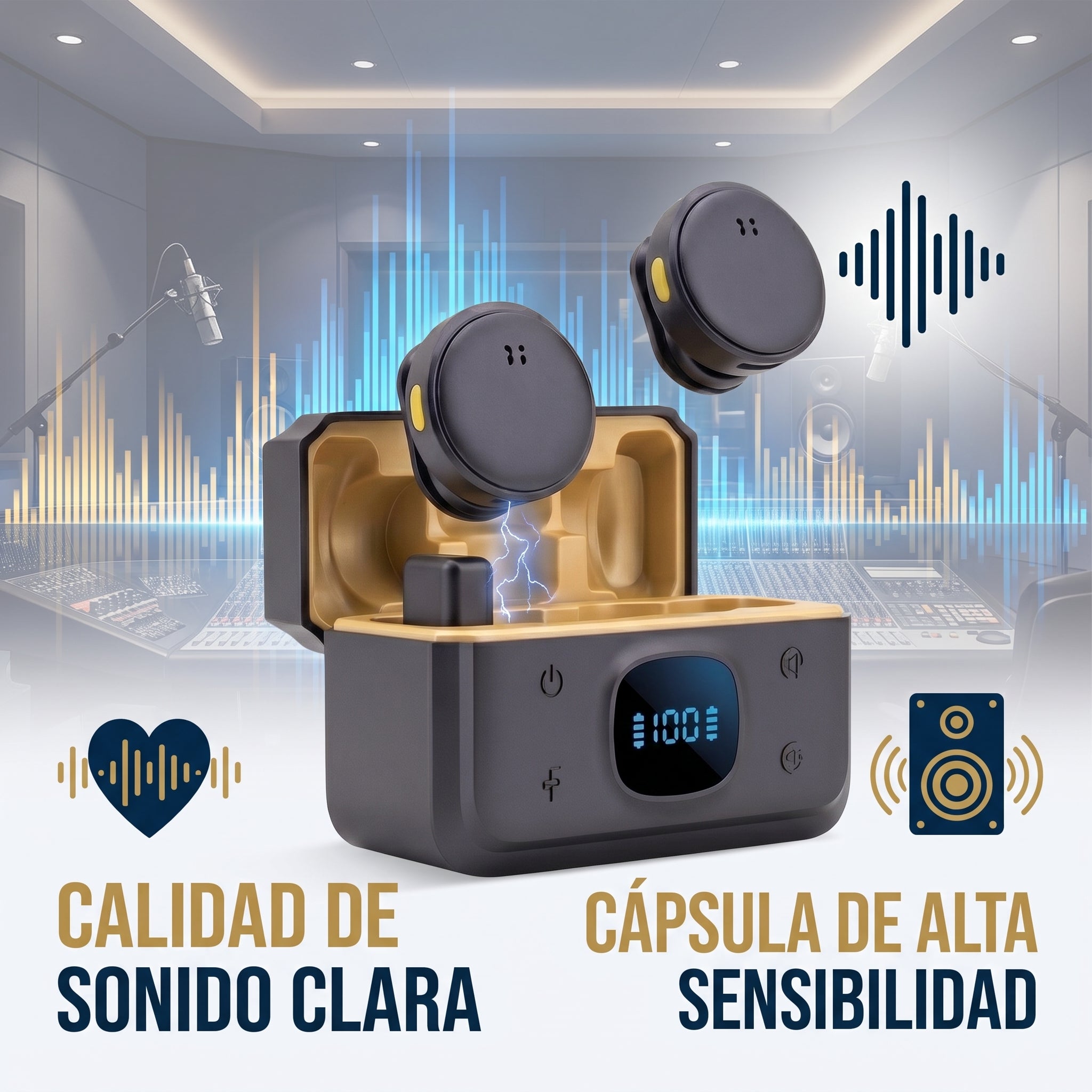 Micrófonos Inalámbricos YISEN Q8-Lightning 2.4G con Alcance de 20 Metros Plug and Play
