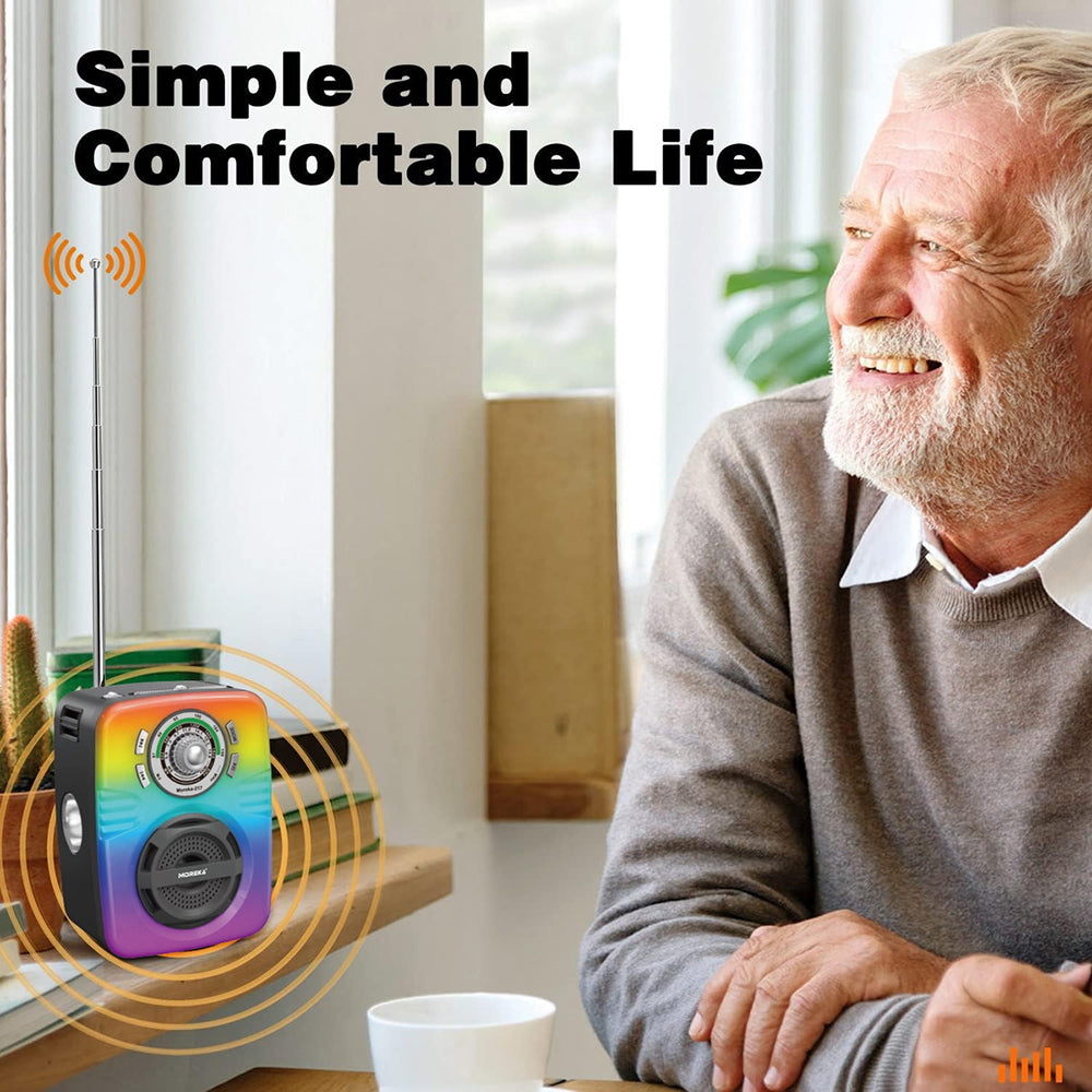 Radio Am Fm Sw Con Bluetooth Usb MicroSD Aux Recargable Moreka 217