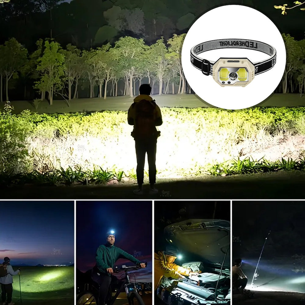 2pcs lámpara cabeza linterna minero recargable impermeable led con sensor de movimiento SH-S31