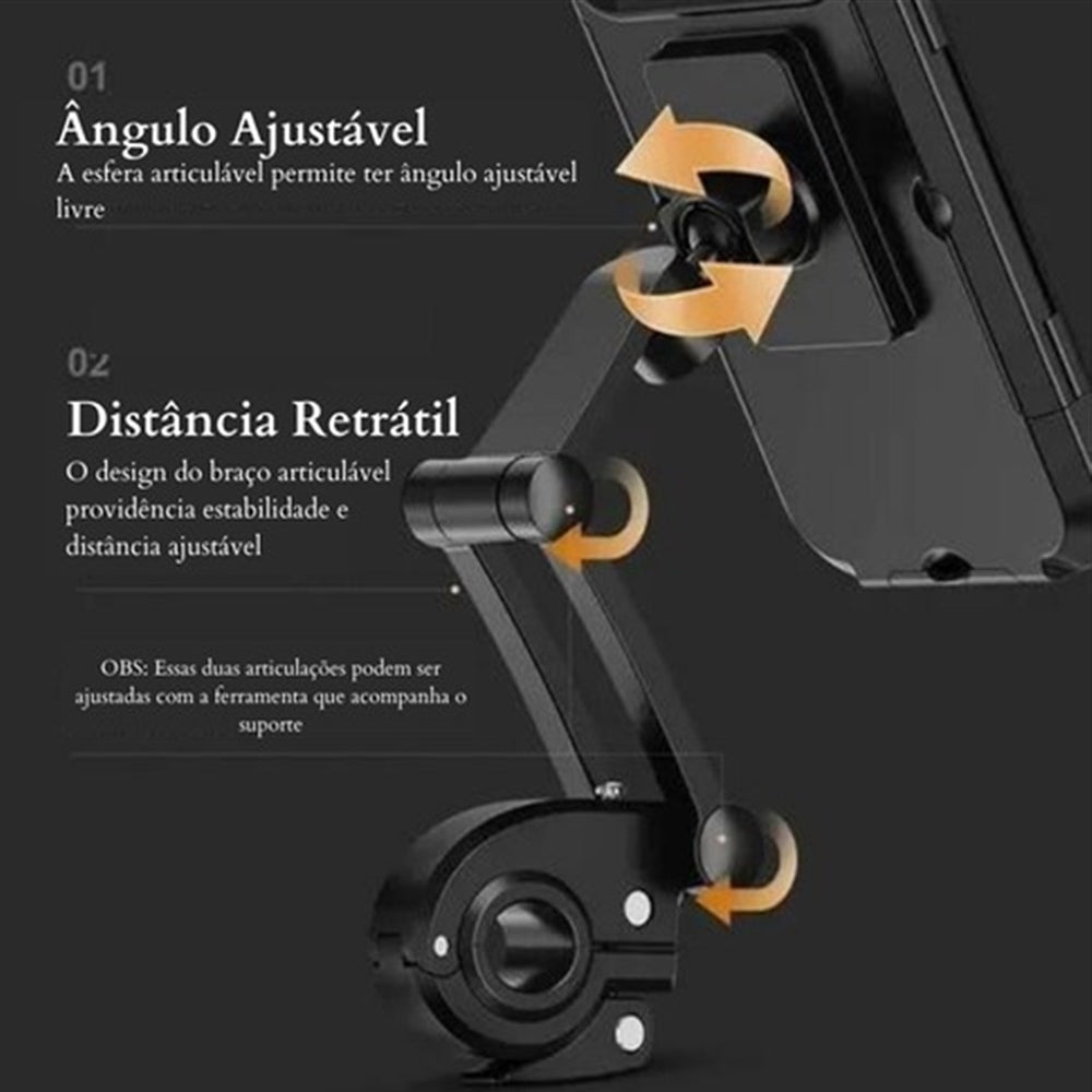 Soporte De Teléfono Móvil Motocicleta 360º Impermeable 807