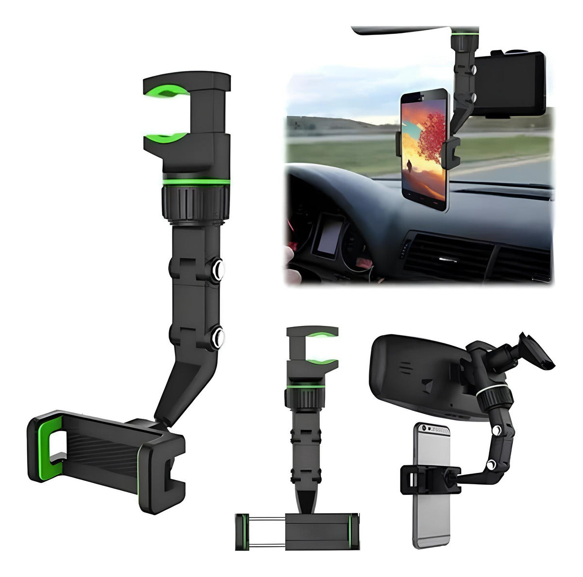 Soporte Porta Celular 360 Carro Auto Espejo Retrovisor y respaldo asiento  y803