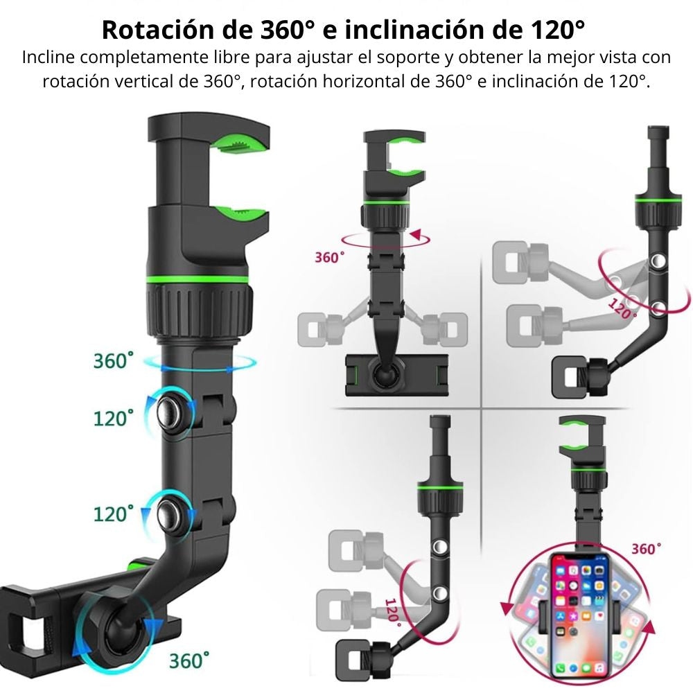 Soporte Porta Celular 360 Carro Auto Espejo Retrovisor y respaldo asiento  y803