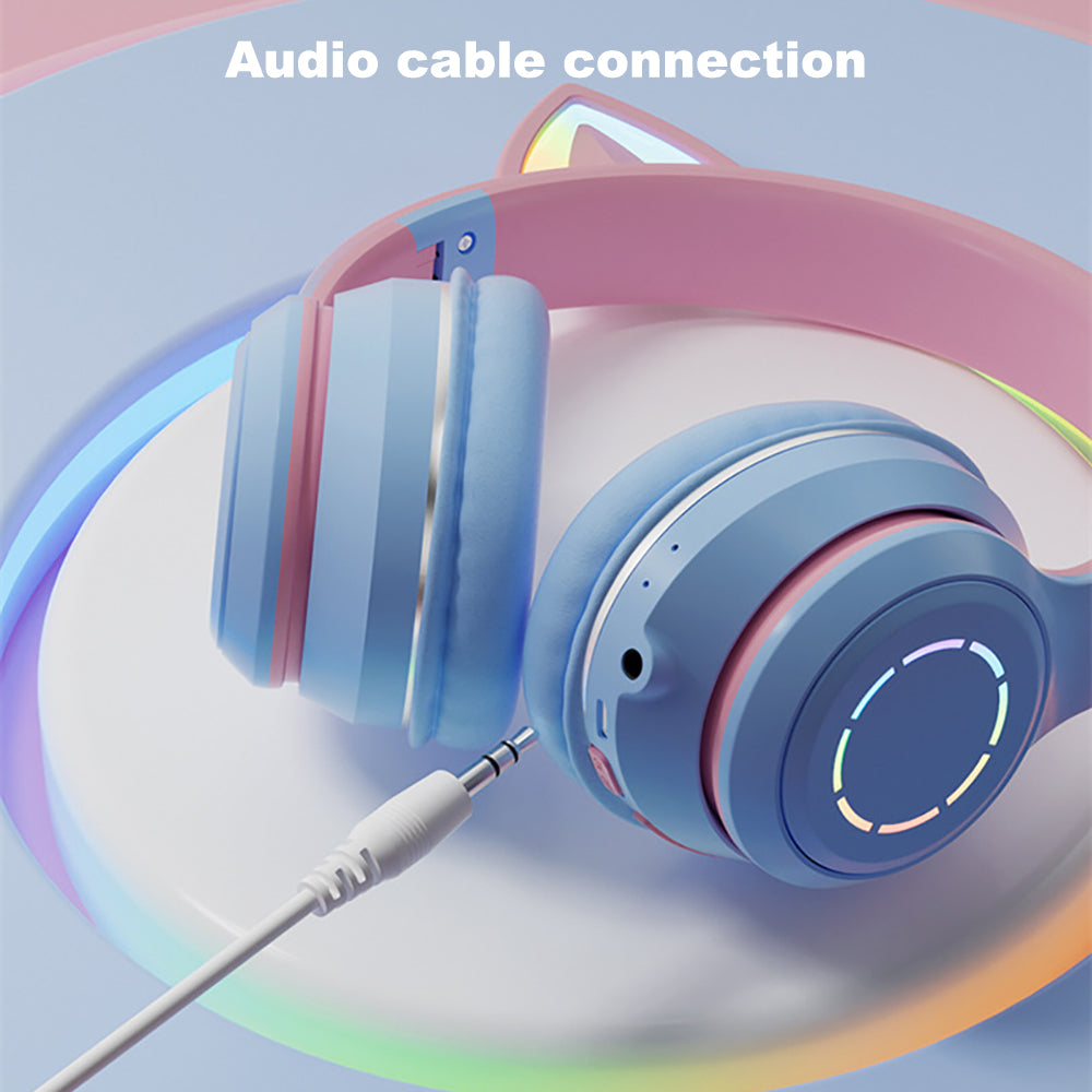 Diadema Gato Bluetooth inalámbrico Baja latencia larga duración RGB ST89M