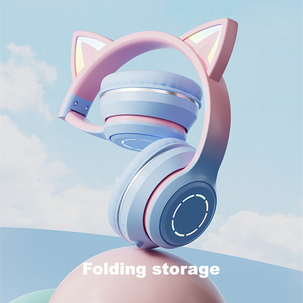 Diadema Gato Bluetooth inalámbrico Baja latencia larga duración RGB ST89M