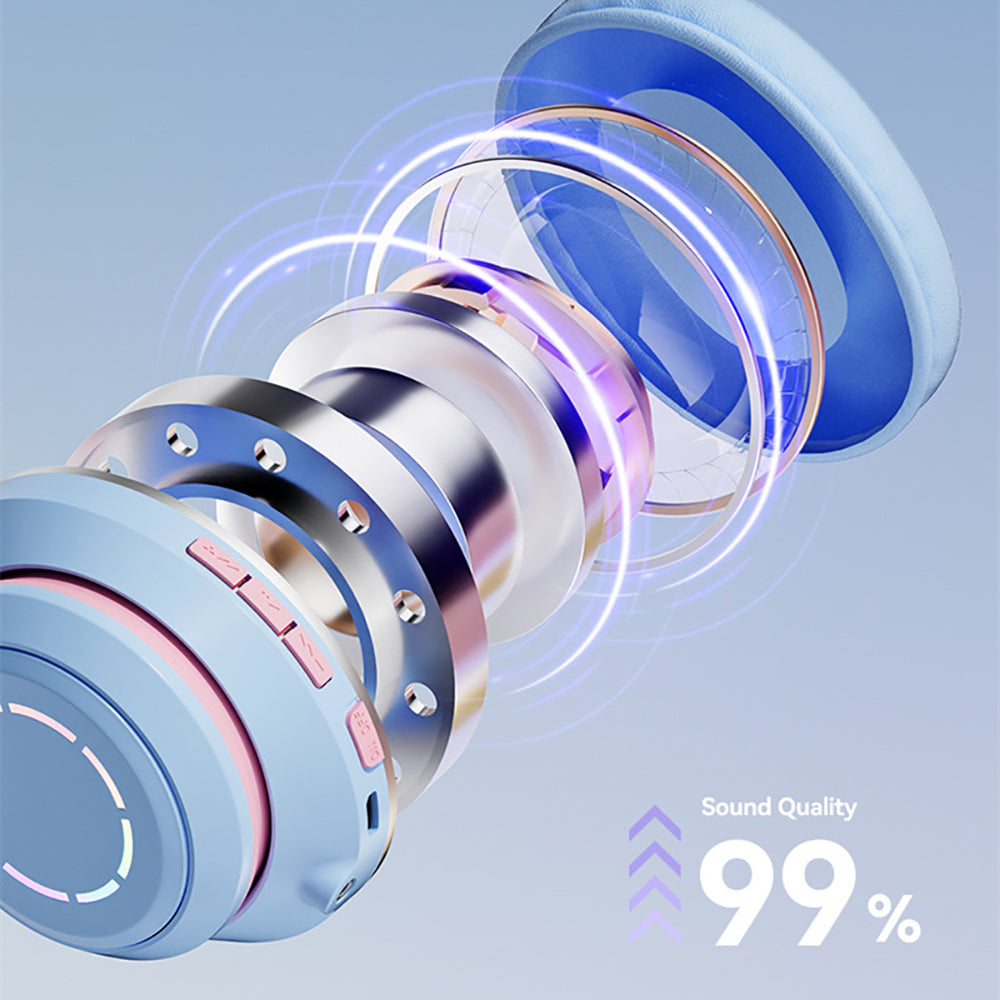 Diadema Gato Bluetooth inalámbrico Baja latencia larga duración RGB ST89M