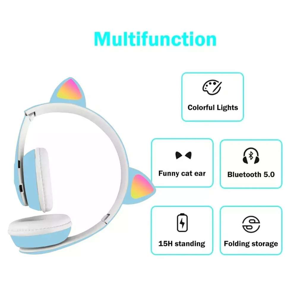 Audífonos Diadema Gato Bluetooth Moreka ST75M Inalámbrico Plegable