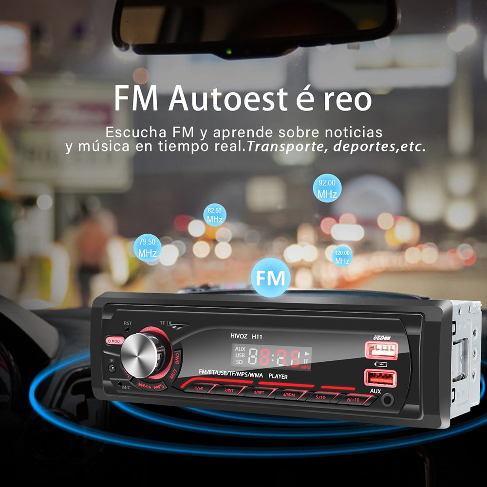 Auto Estereo Coche Reproductor Mp3 Radio Con Bt Aux 2usb Sd SY-1200