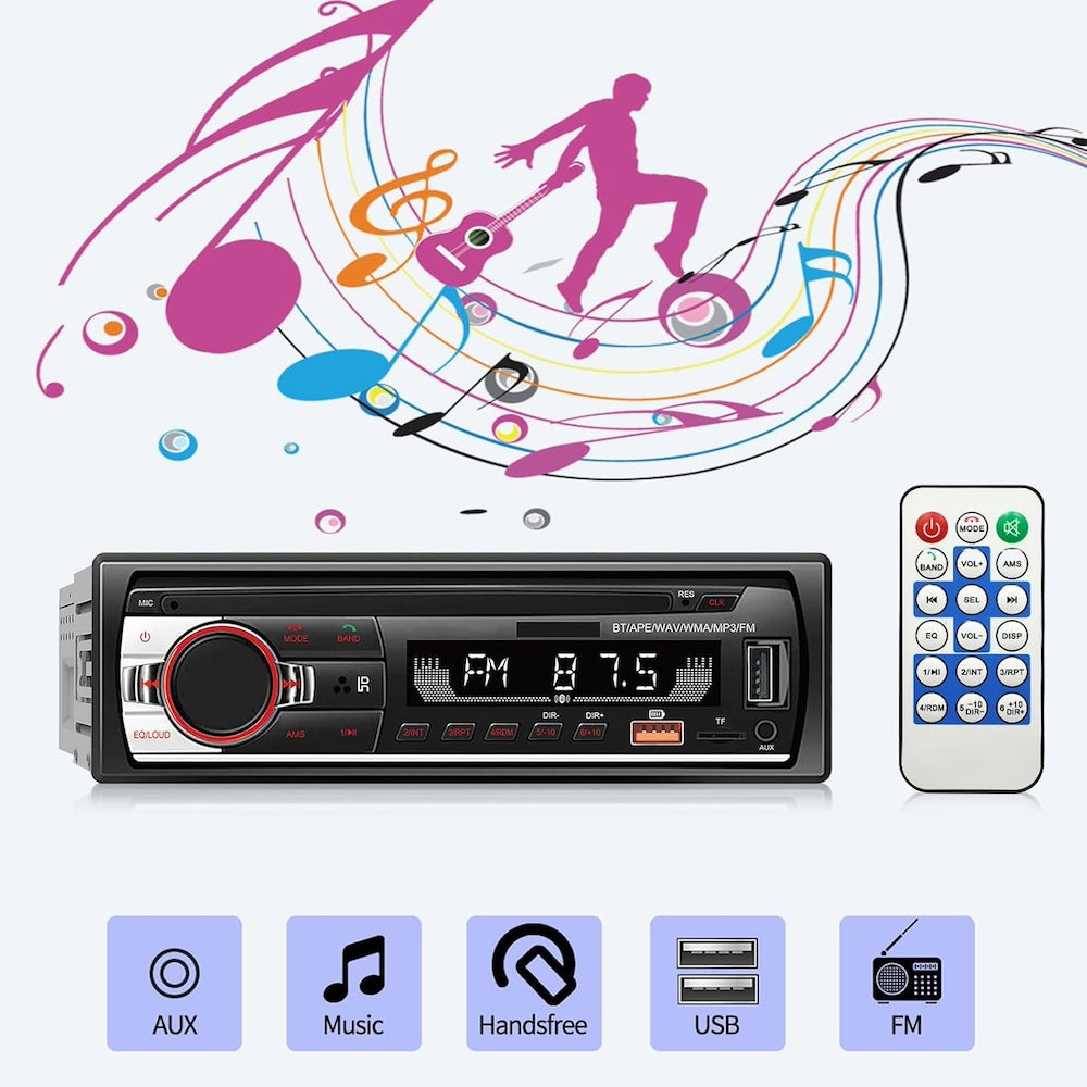 Auto Estéreo radio FM AM audio Bluetooth y llamadas manos libres Moreka SYD-1207