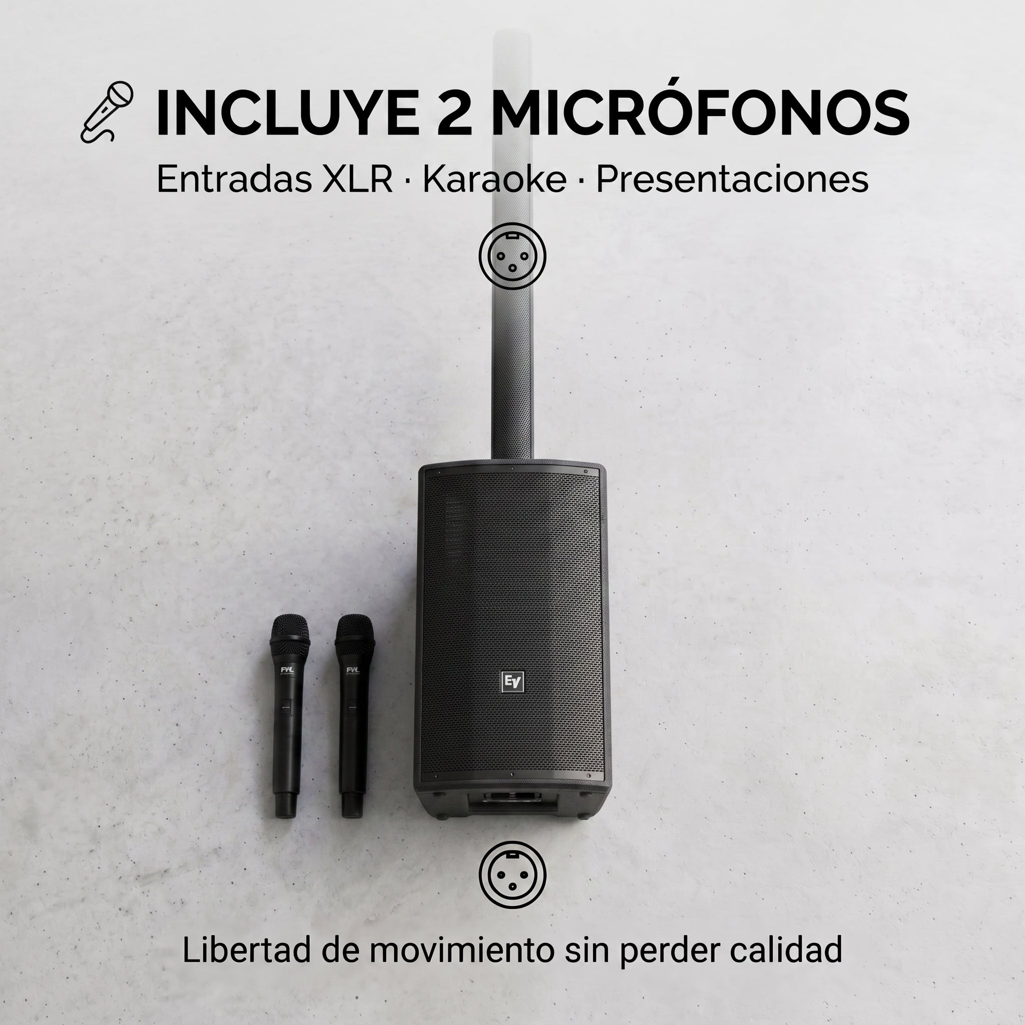 Torre de Sonido FOL FS-T939 600W - 2 micrófonos