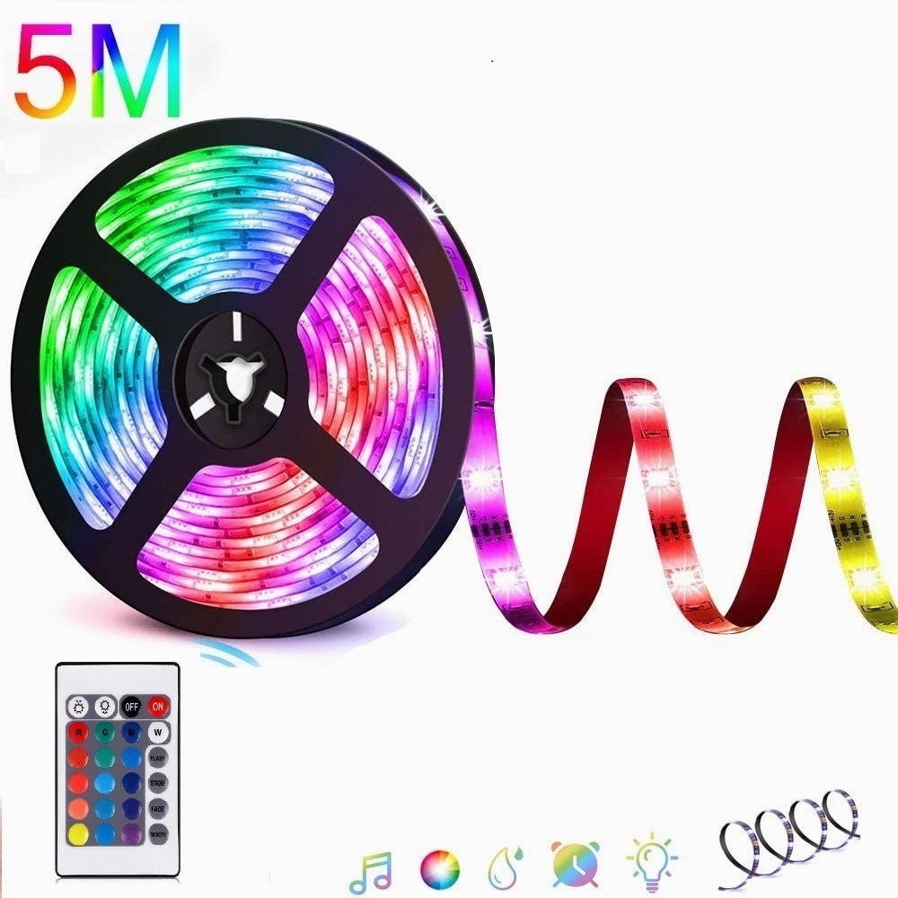 Tira Luz Led Colores Moreka 28355, 5m 2835 Rgb Con Control 24 Botones