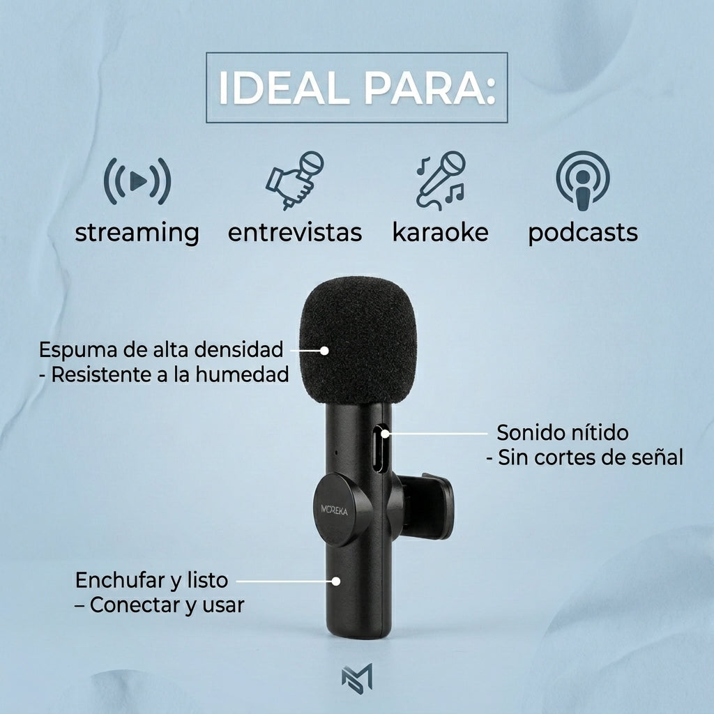 Micrófono Inalámbrico Pequeño MOREKA ML-02