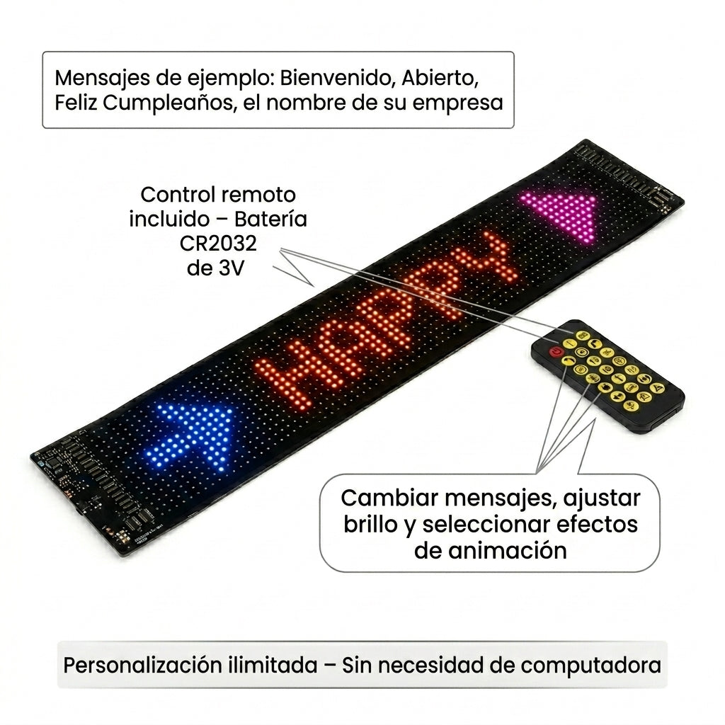 Letrero LED Flexible personalizable BUYTITI AZMQ062