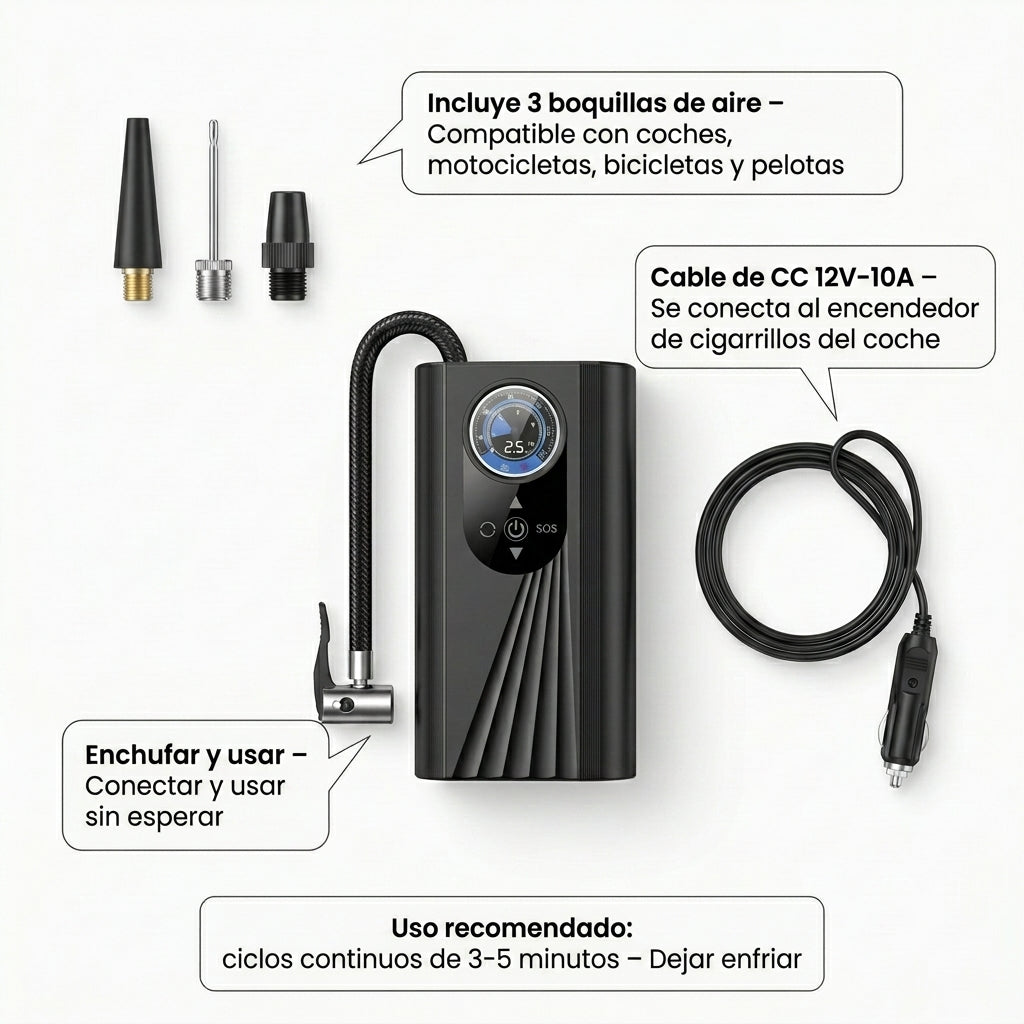 Bomba de Aire Electrica para automóvil BUYTITI MR-929