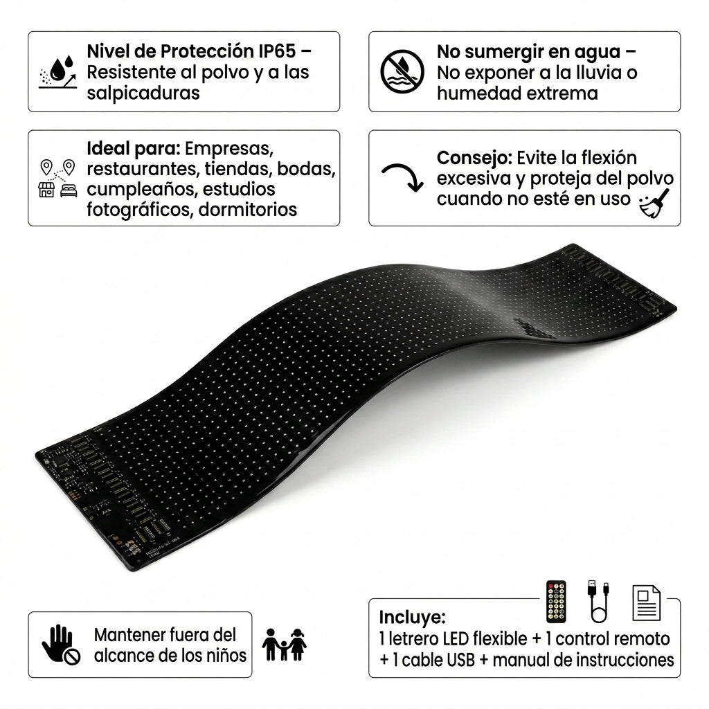 Letrero LED Flexible personalizable BUYTITI AZMQ062