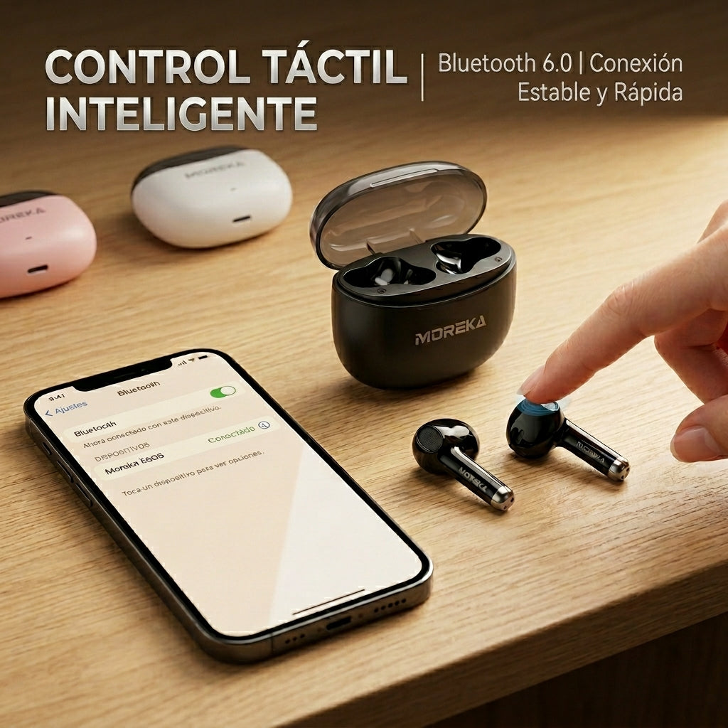 Audífonos Inalámbricos MOREKA E605 25 horas de autonomía Hi-Fi
